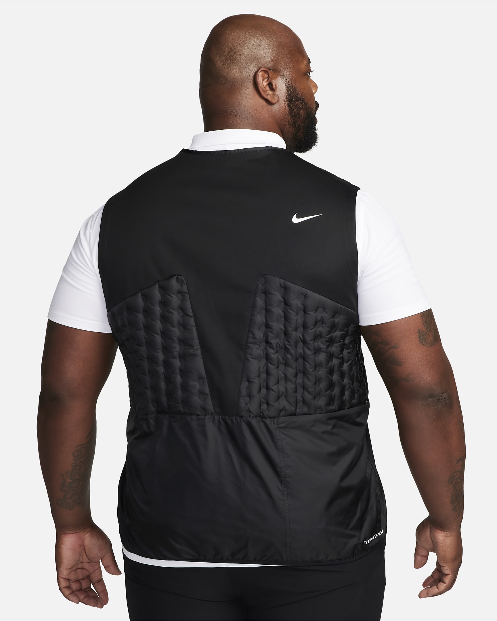 Nike Therma-FIT Repel Men's Full-Zip Down Golf Vest - Black/Black/White