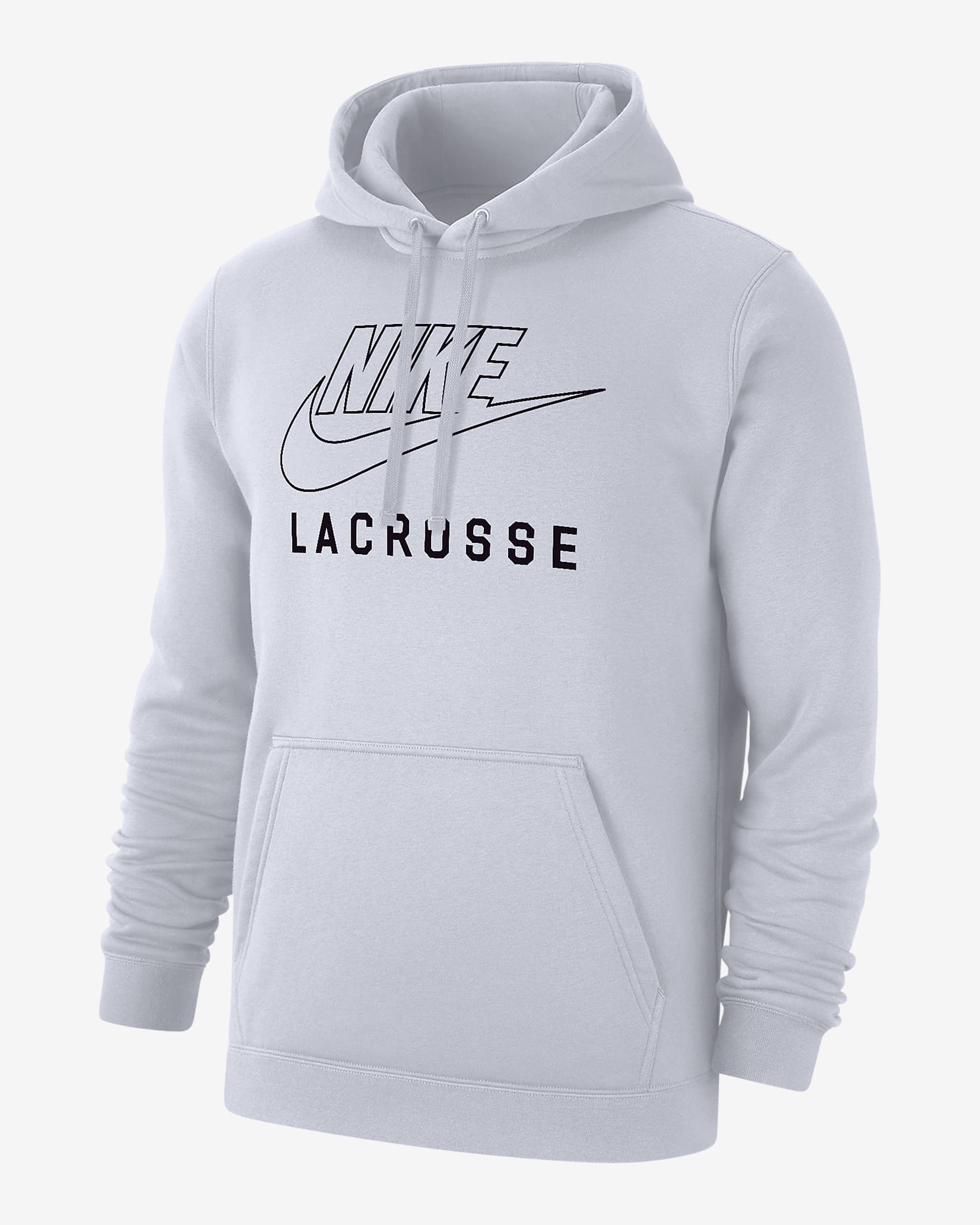 Nike Swoosh Club Fleece Men's Lacrosse Pullover Hoodie - White