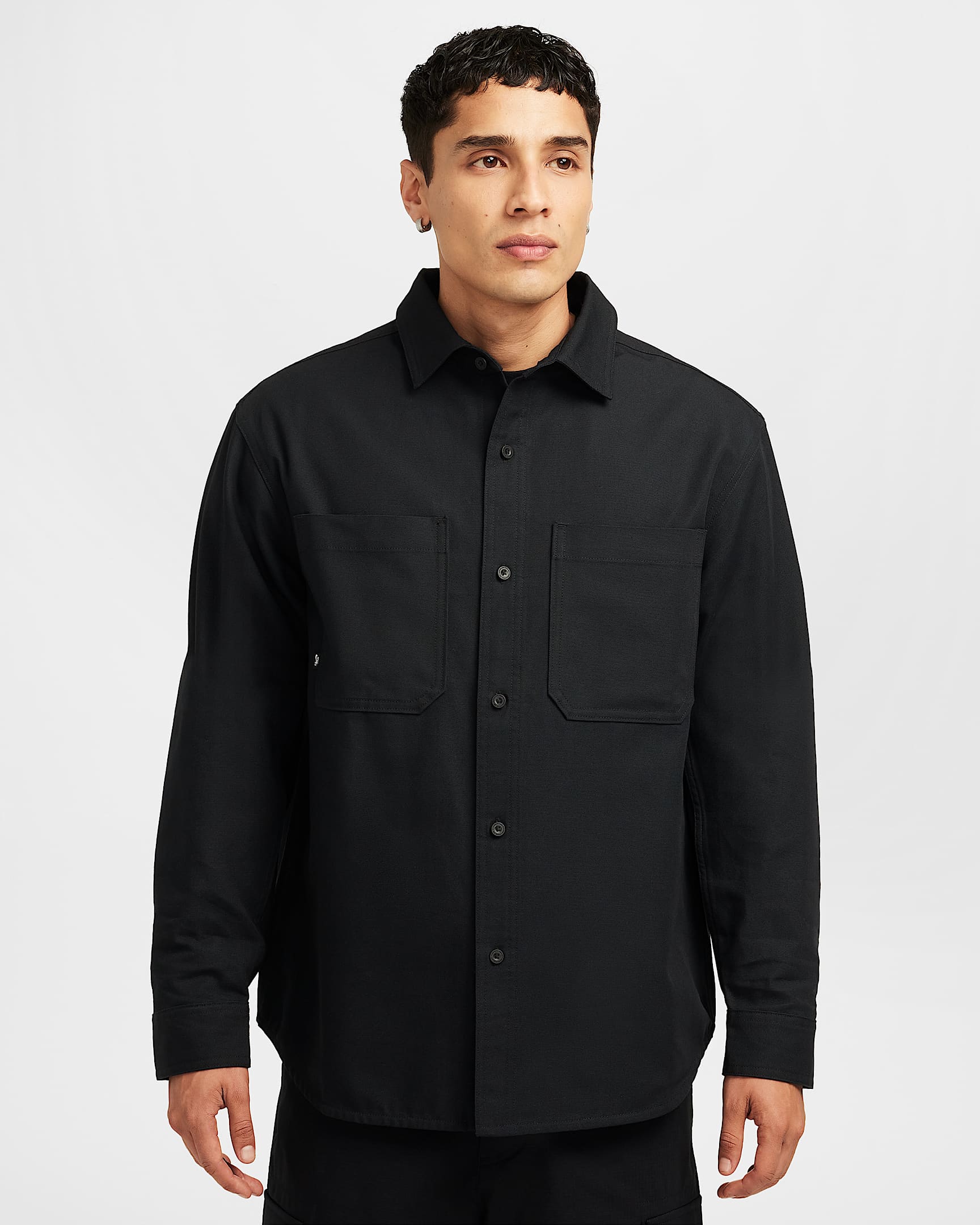 Nike SB Long-Sleeve Woven Skate Top - Black/White