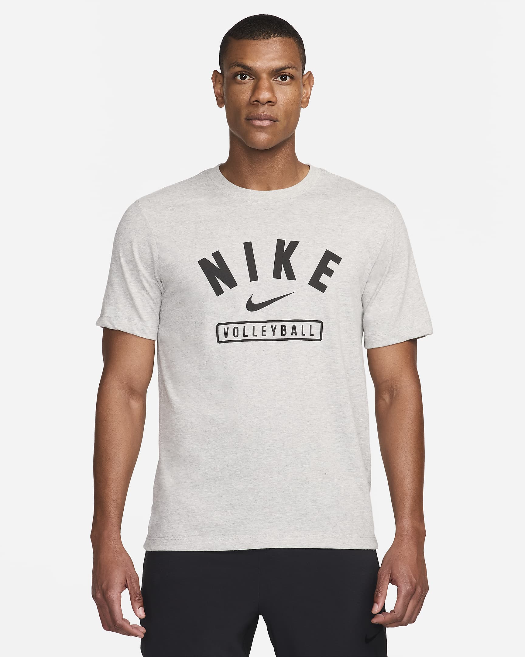Nike Men's Volleyball T-Shirt - Dark Grey Heather/Black