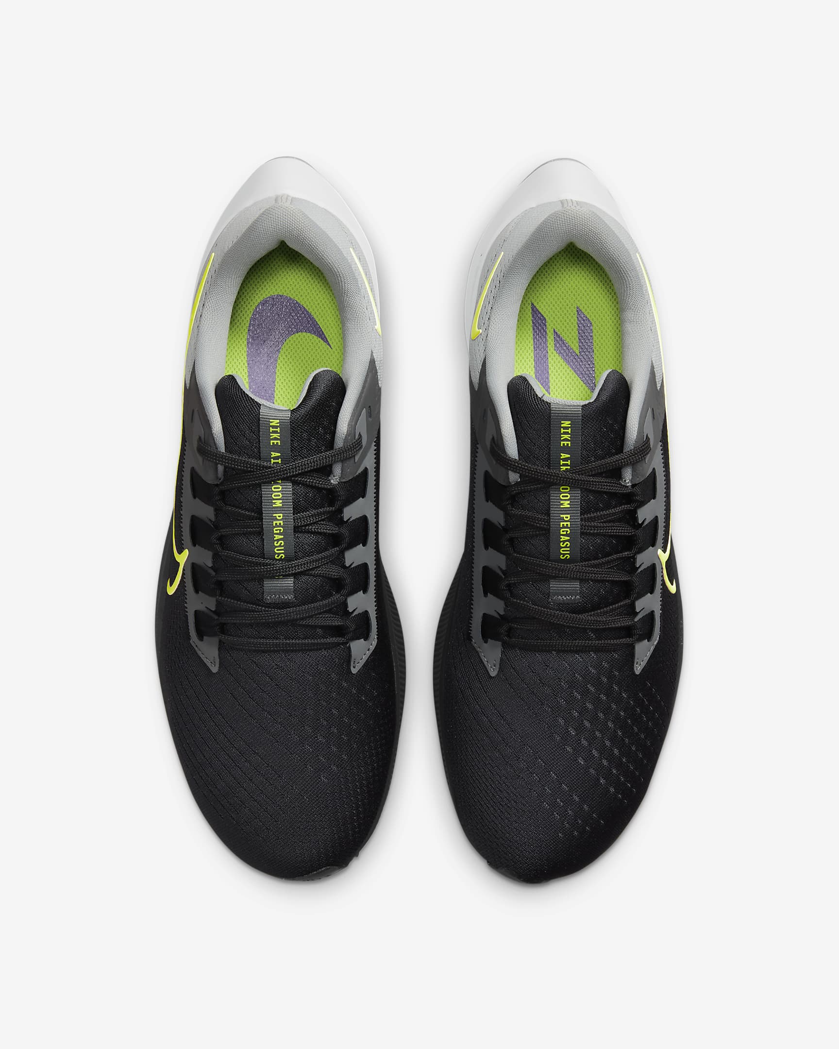 Nike Pegasus 38 Men's Road Running Shoes - Dark Smoke Grey/Smoke Grey/Light Smoke Grey/Volt