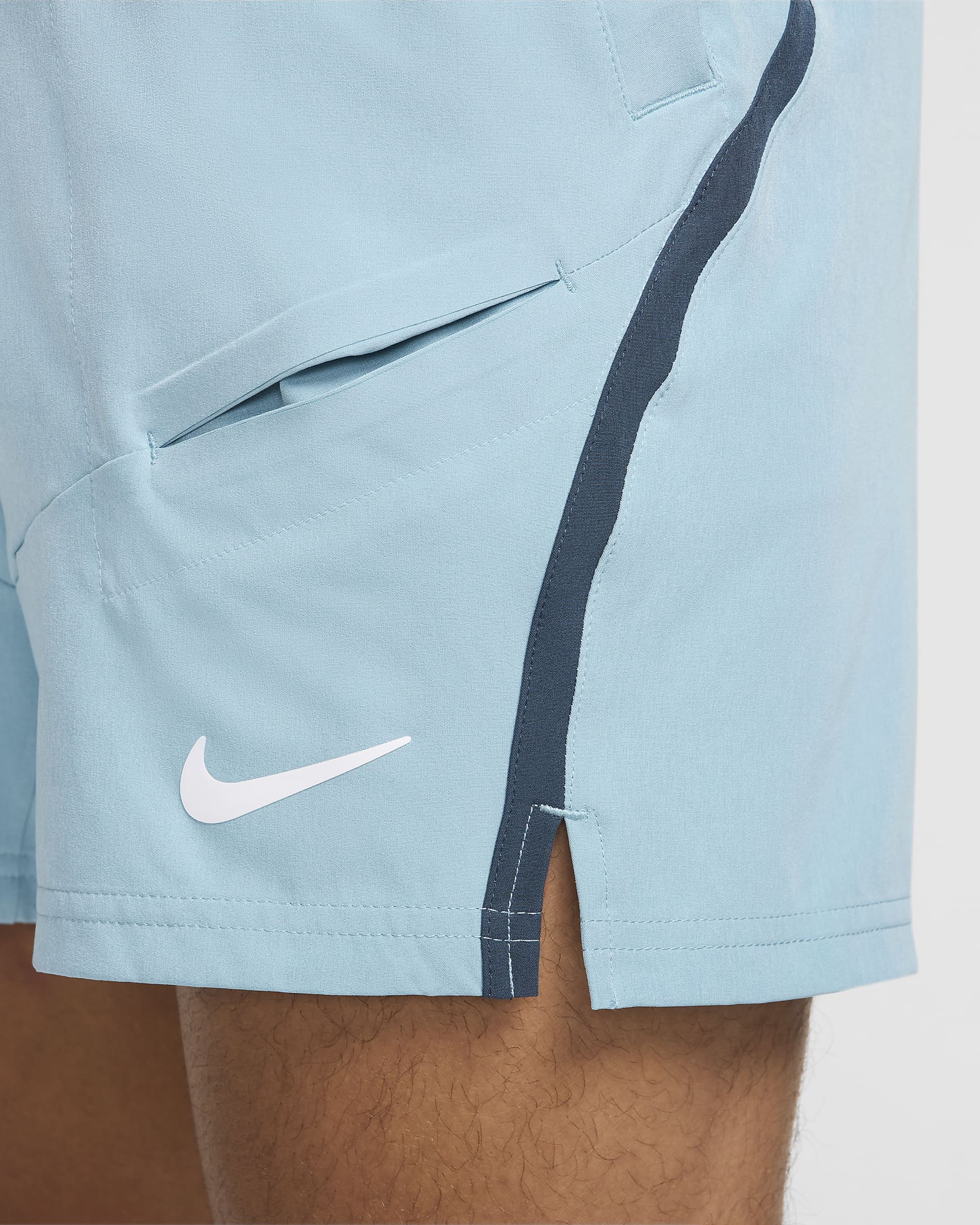 Męskie spodenki tenisowe Dri-FIT 18 cm NikeCourt Advantage - Denim Turquoise/Armory Navy/Biel