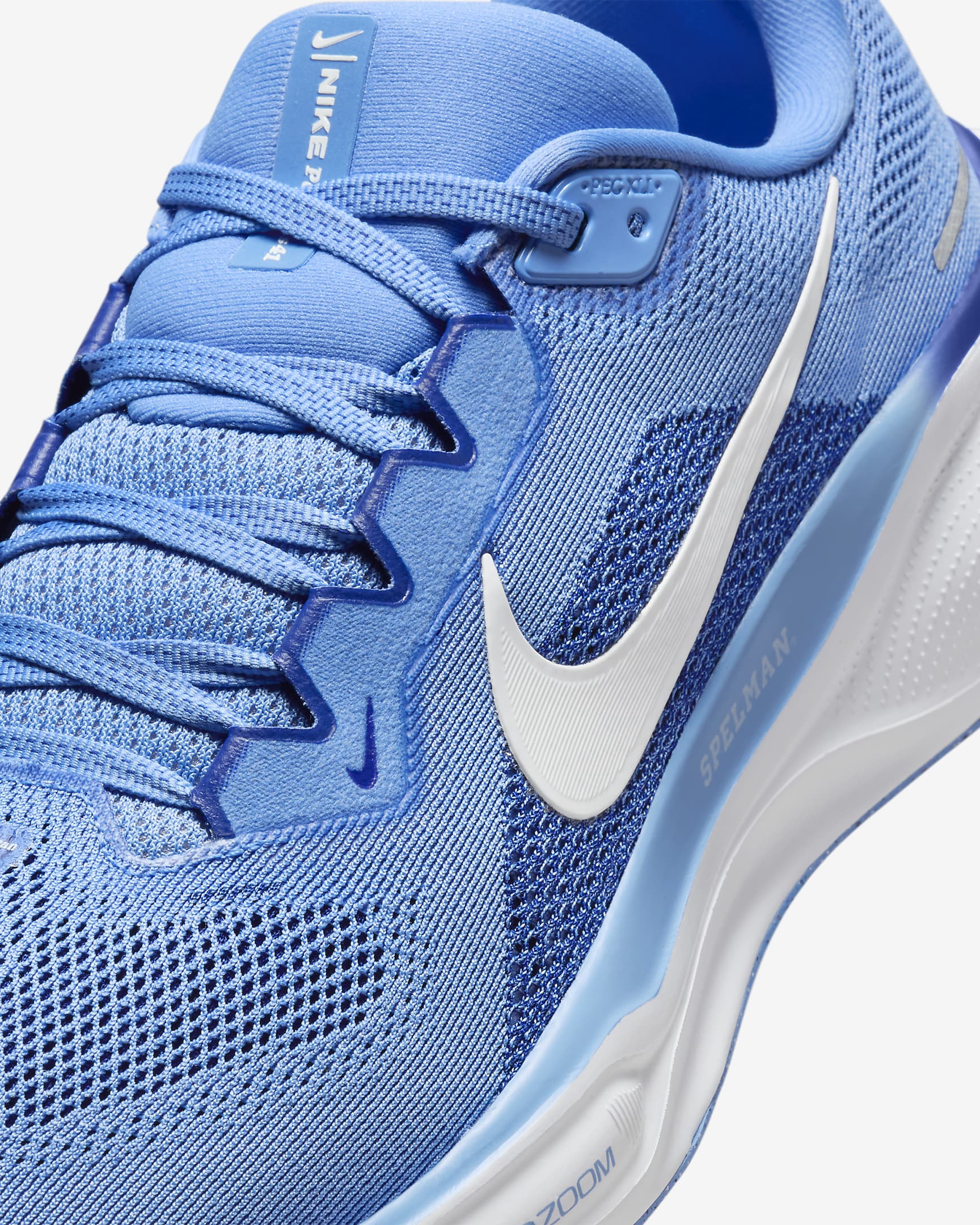 Tenis de correr en pavimento universitarios Nike para hombre Spelman Pegasus 41 - Azul valor/Blanco/Azul eléctrico/Blanco