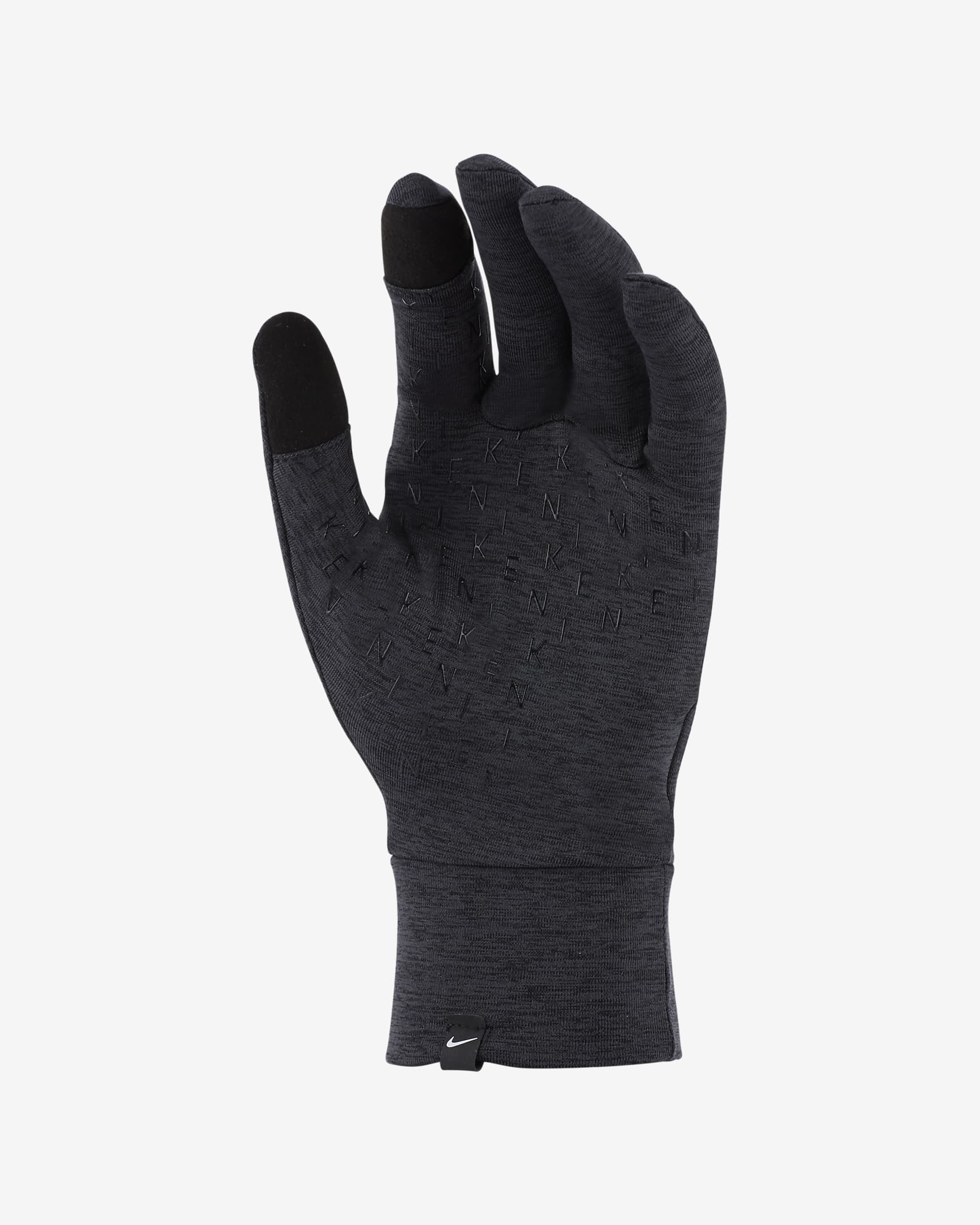 Gants de running en tissu Fleece Nike pour Homme - Noir/Noir/Silver