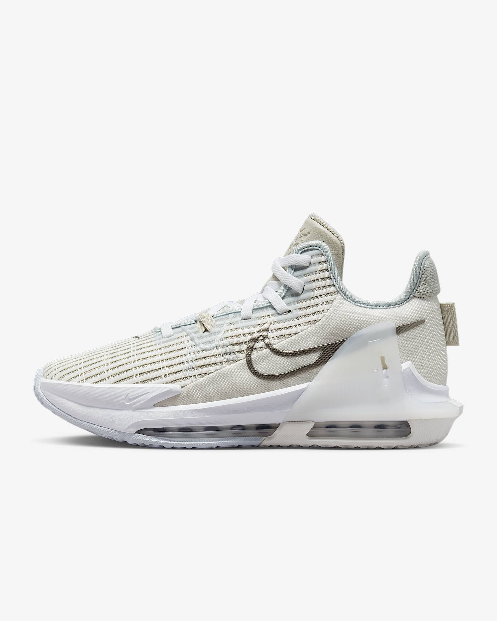 LeBron Witness 6 EP Basketball Shoes - Summit White/Light Bone/Aura/Metallic Pewter