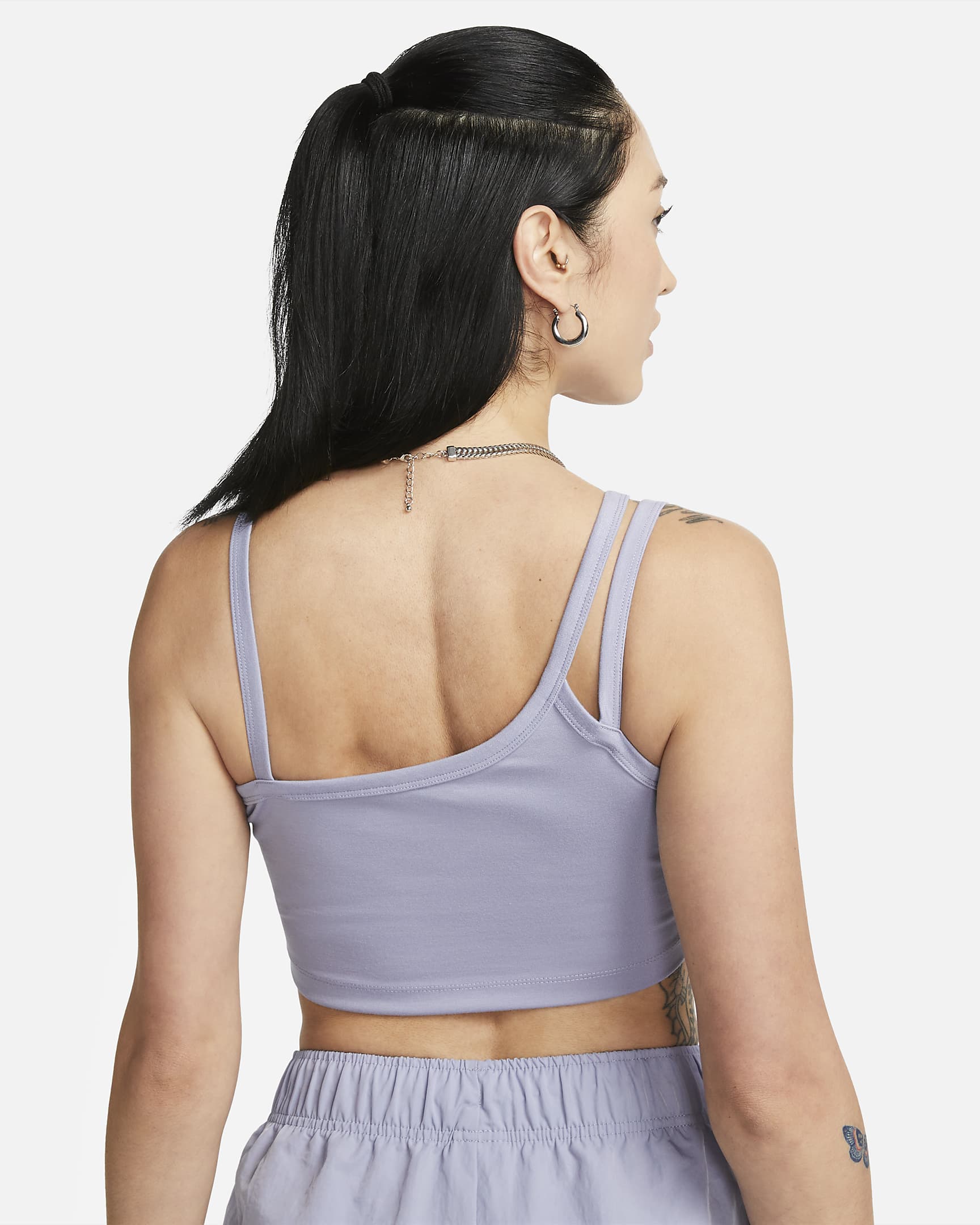 Sweat-Wicking Asymmetrical Neck Knotted Bra Tank