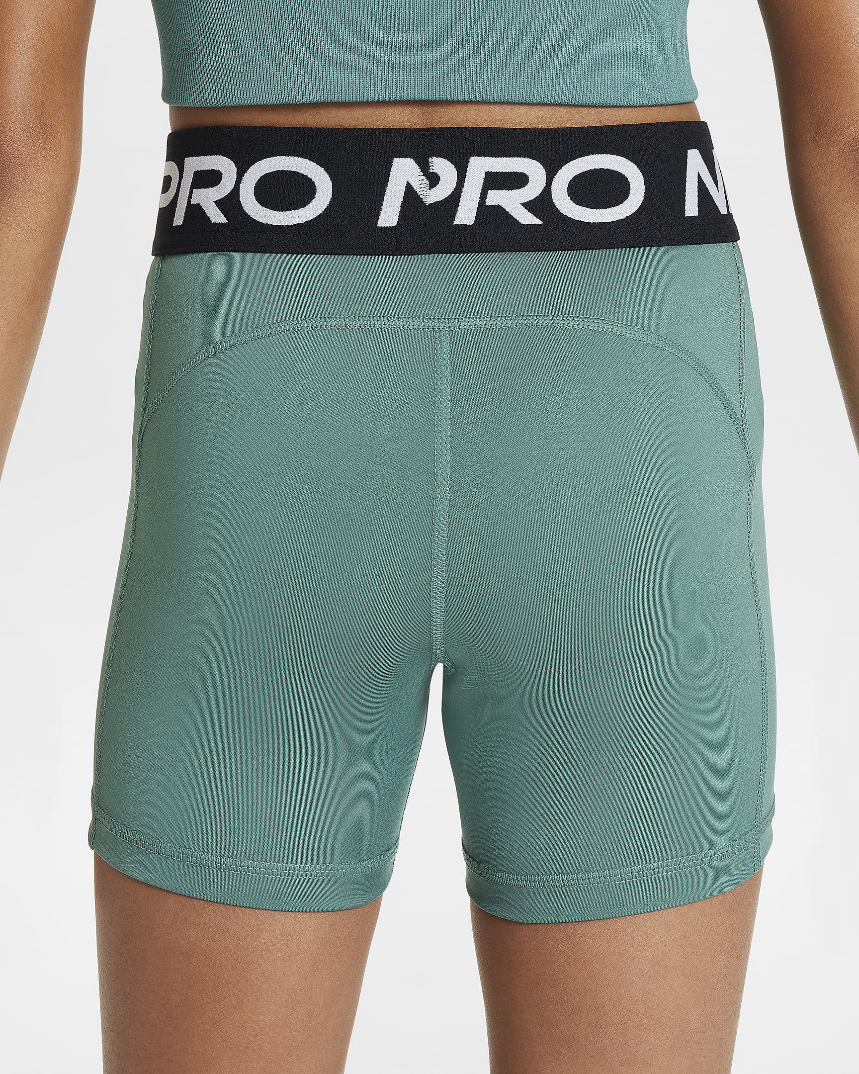 Nike Pro Older Kids' (Girls') Shorts - Bicoastal/Black/White