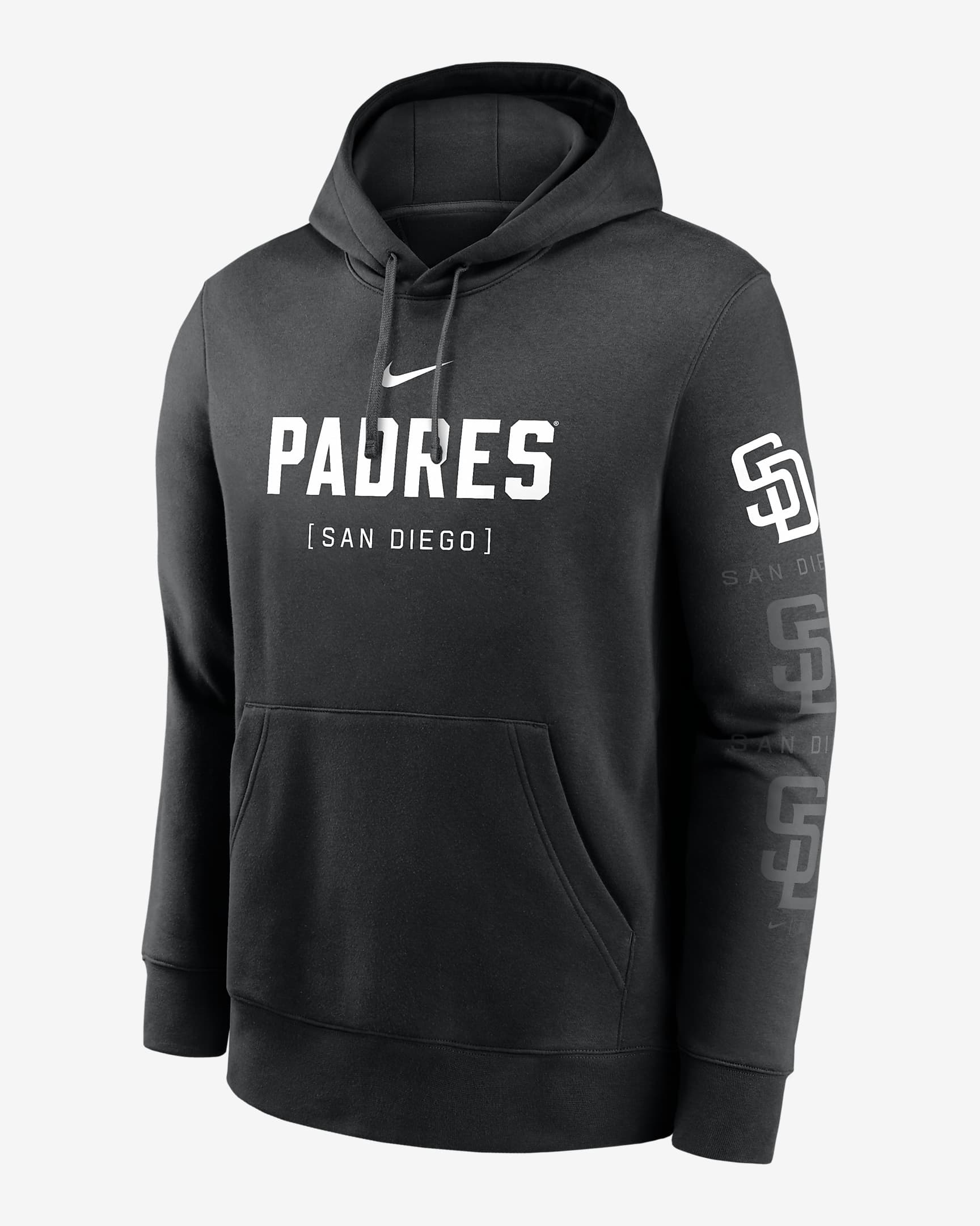 San Diego Padres Fashion Club Men's Nike MLB Pullover Hoodie - Black