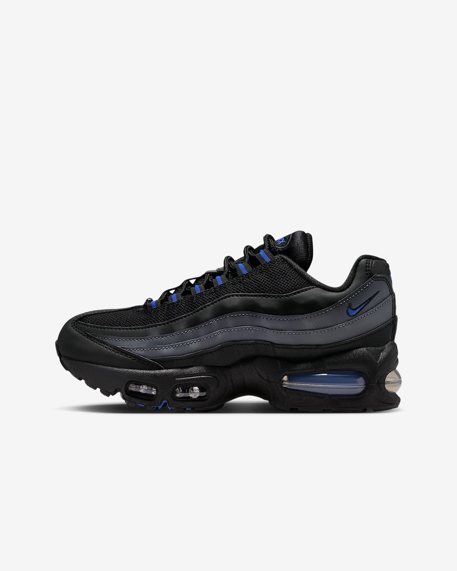Nike Air Max 95-sko til større børn - sort/sort/Dark Grey/Game Royal