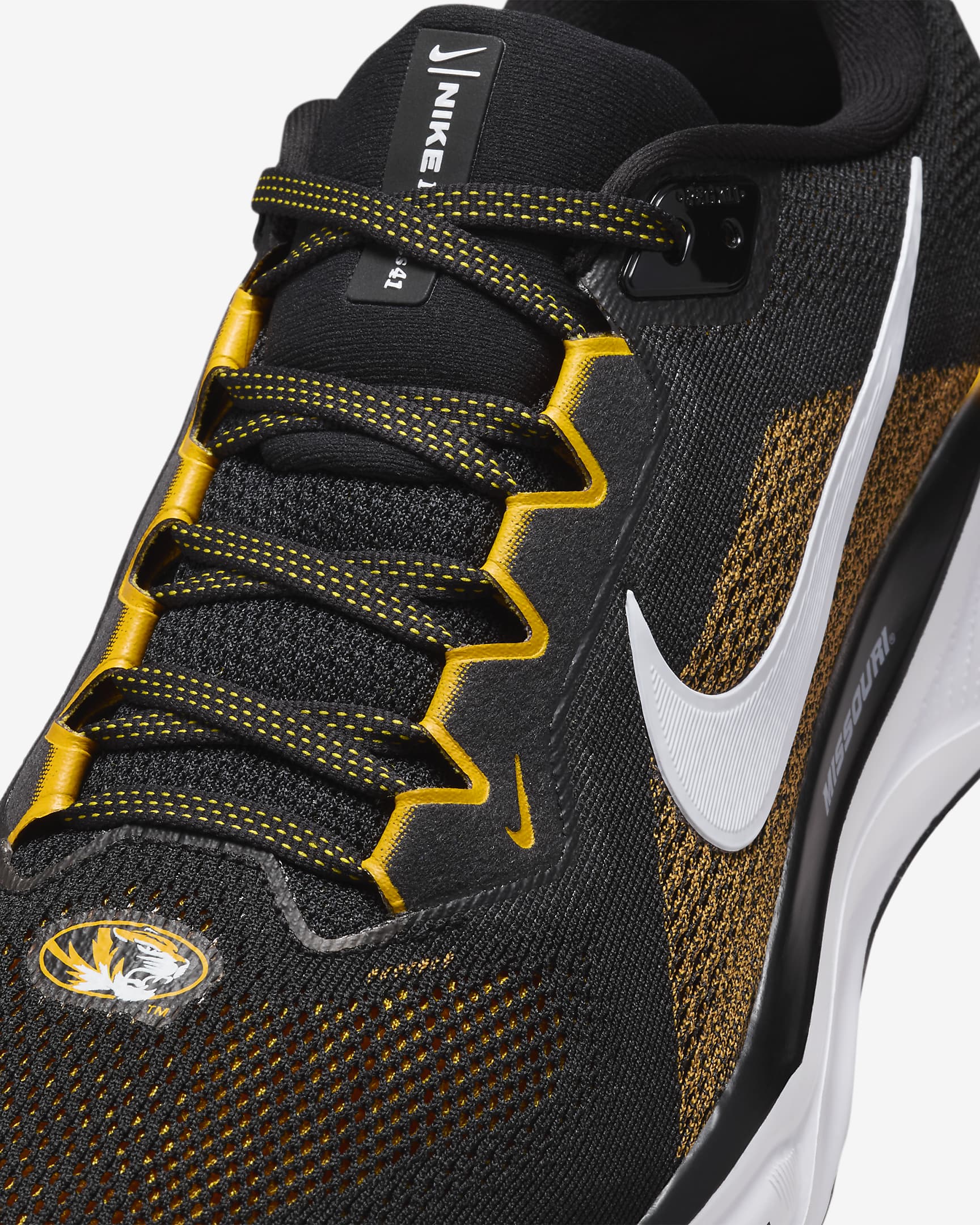 Missouri Pegasus 41 Men's Nike College Road Running Shoes - Black/White/University Gold/White