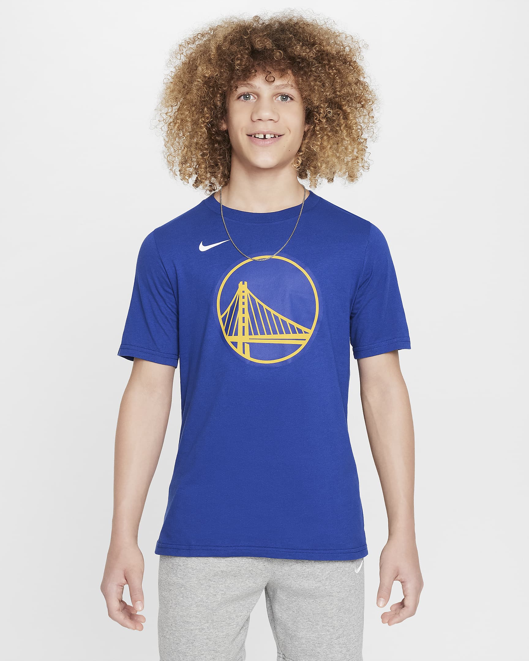 Golden State Warriors Essential Camiseta con logotipo Nike de la NBA - Niño - Rush Blue