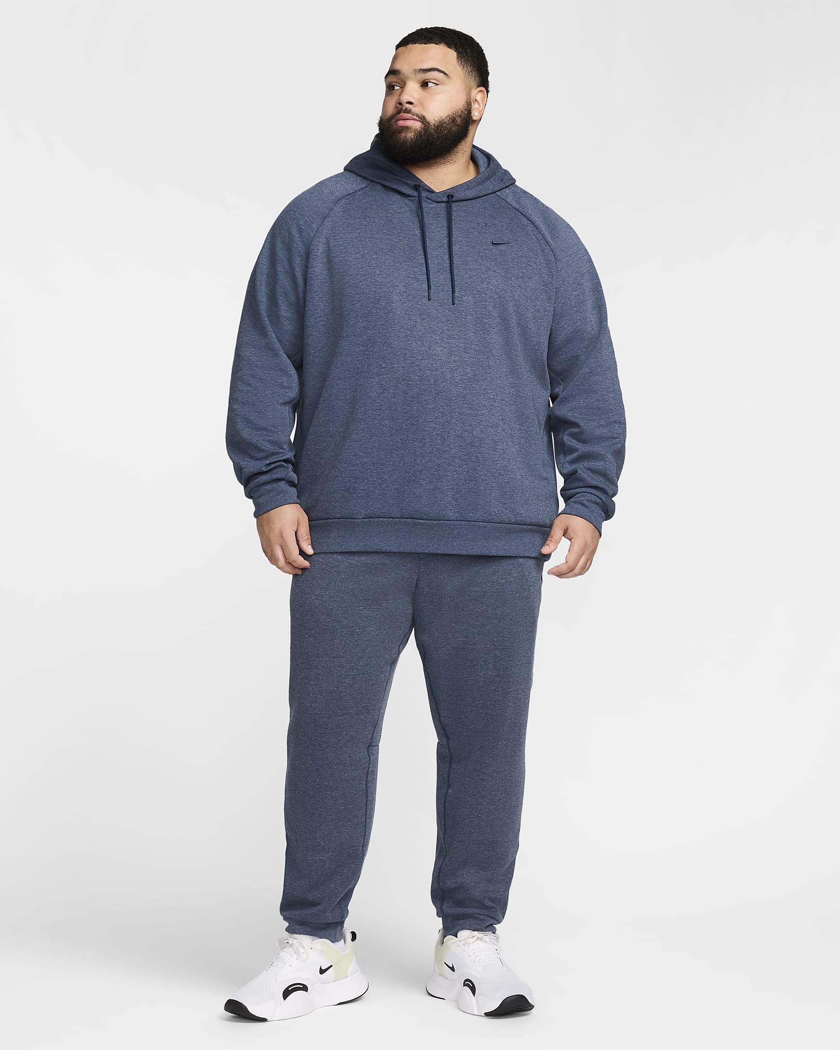 Mångsidiga sweats Nike Primary Dri-FIT UV för män - Obsidian/Heather/Obsidian