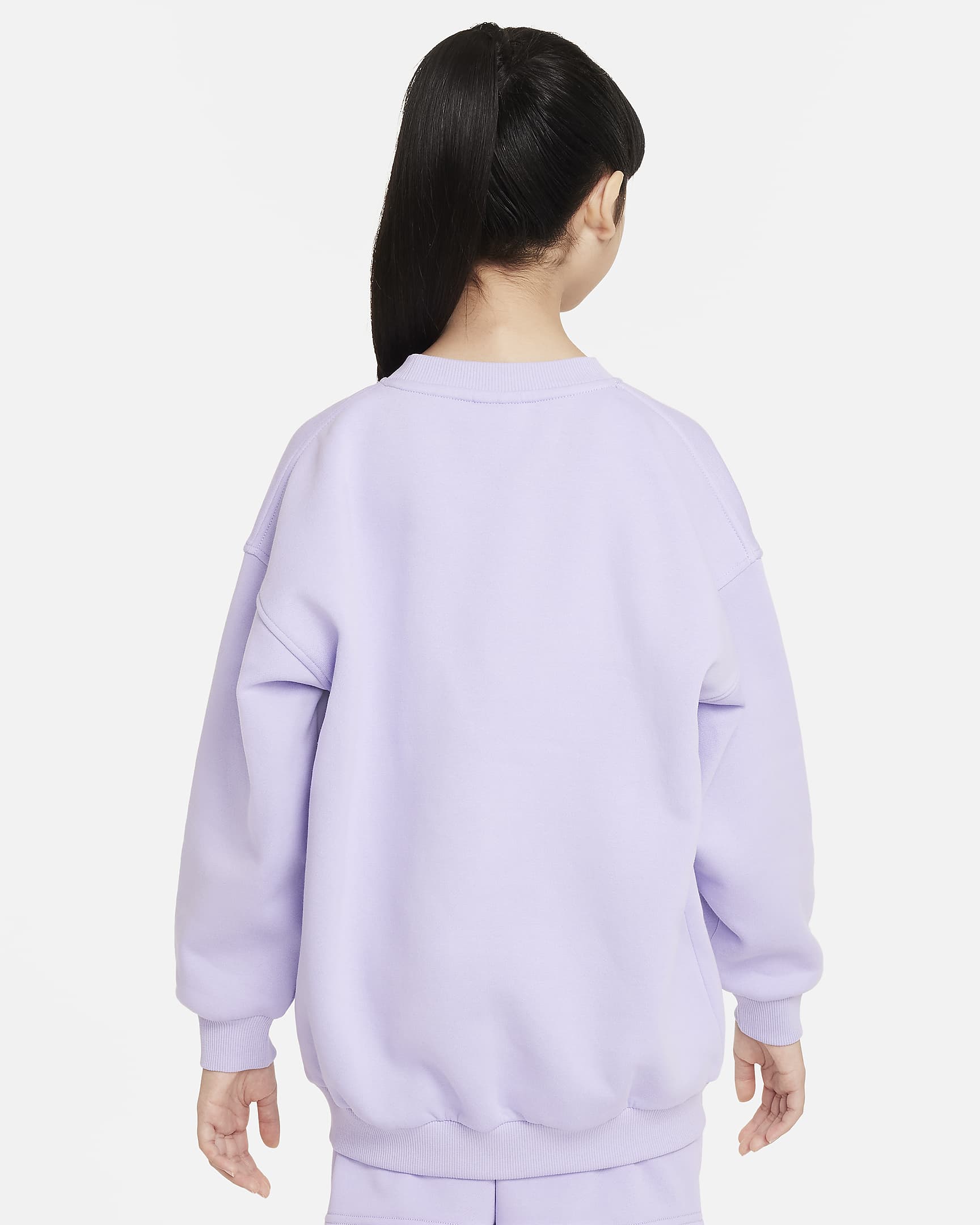 Bluza dresowa o kroju oversize dla dużych dzieci Nike Sportswear Club Fleece - Hydrangeas/Biel