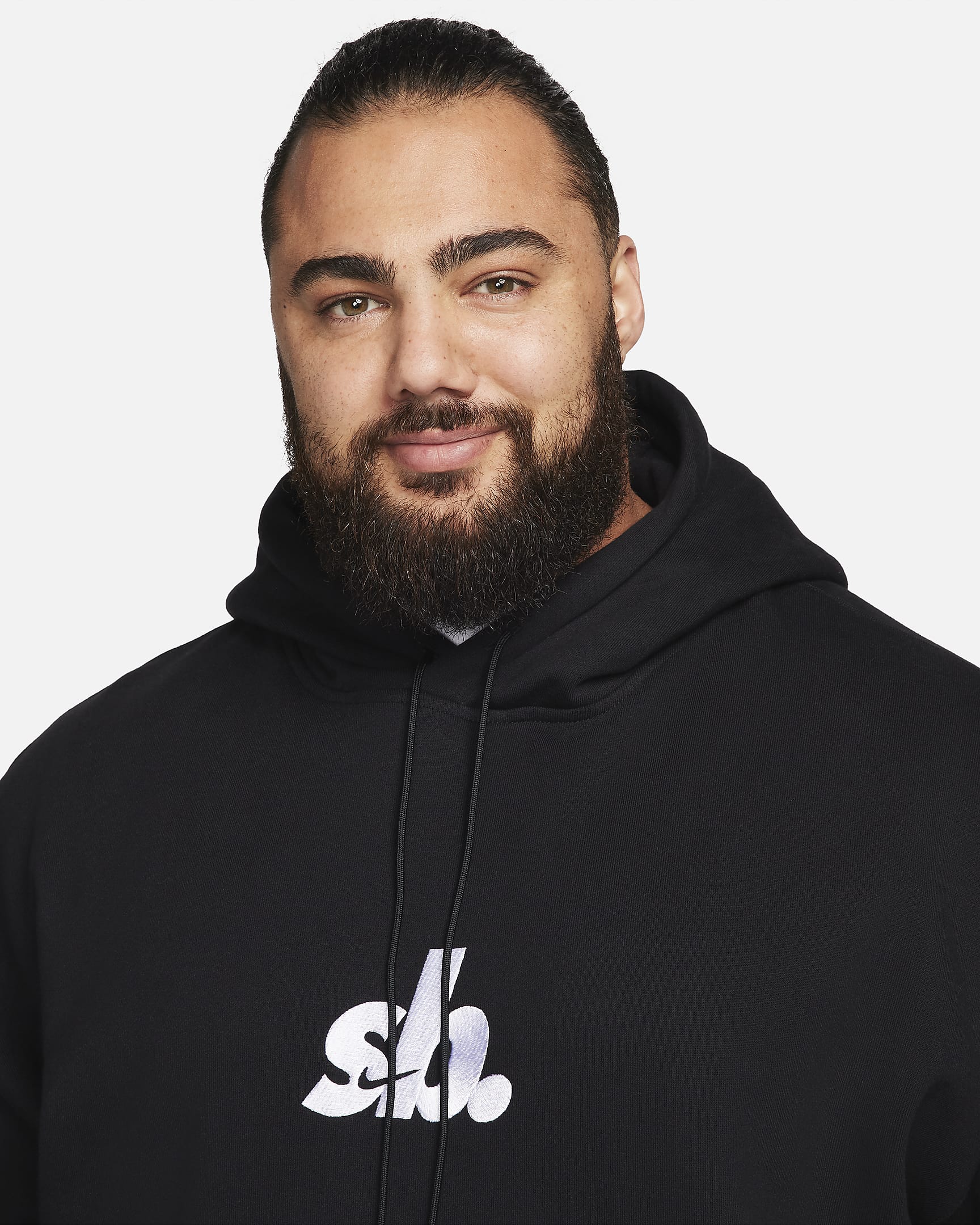 Hoodie pullover de skateboard em lã cardada Nike SB - Preto/Branco