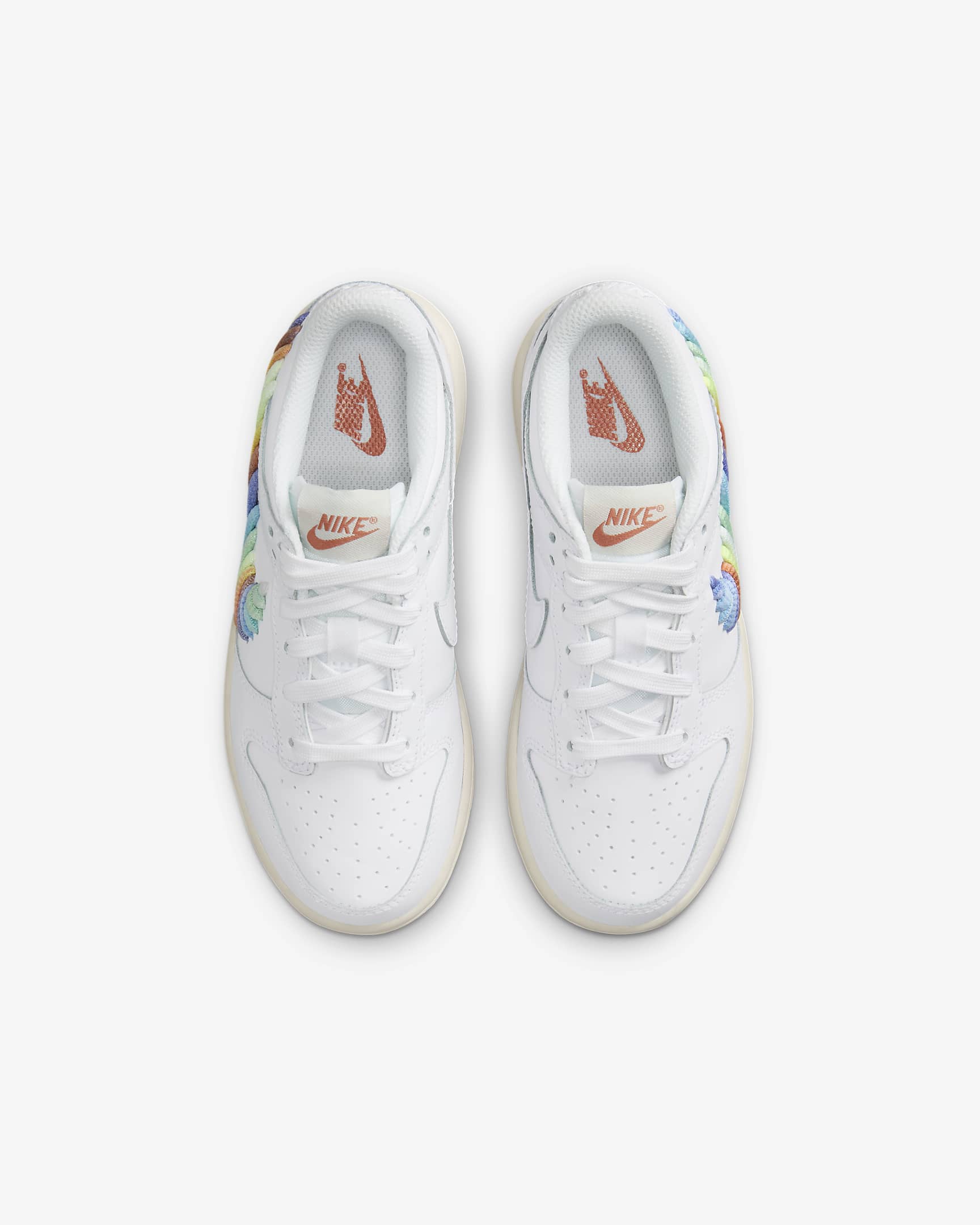 Nike Dunk Low SE Younger Kids' Shoes - White/Dark Pony/Light Silver/Multi-Colour