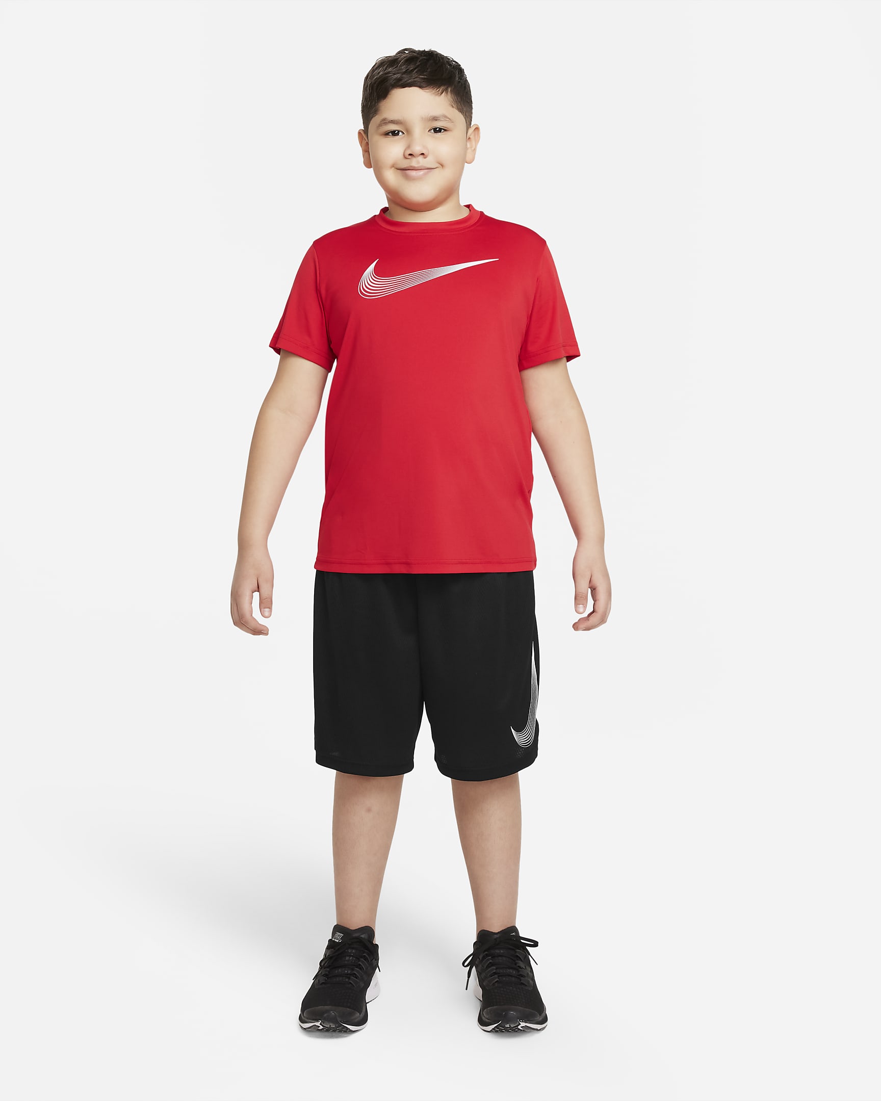 Nike Dri-FIT Big Kids' (Boys') Short-Sleeve Training Top (Extended Size ...