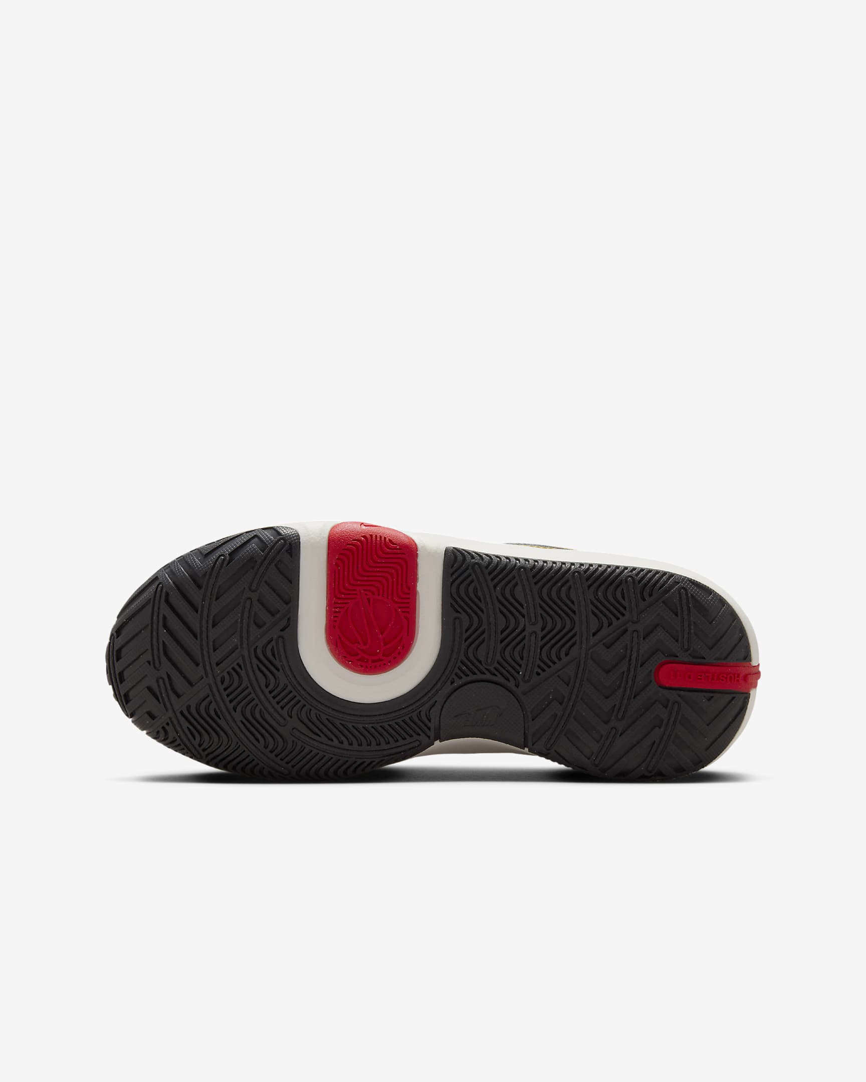 Scarpa da basket Nike Team Hustle D 11 – Ragazzo/a - Bianco/Oro metallizzato/University Red/Nero