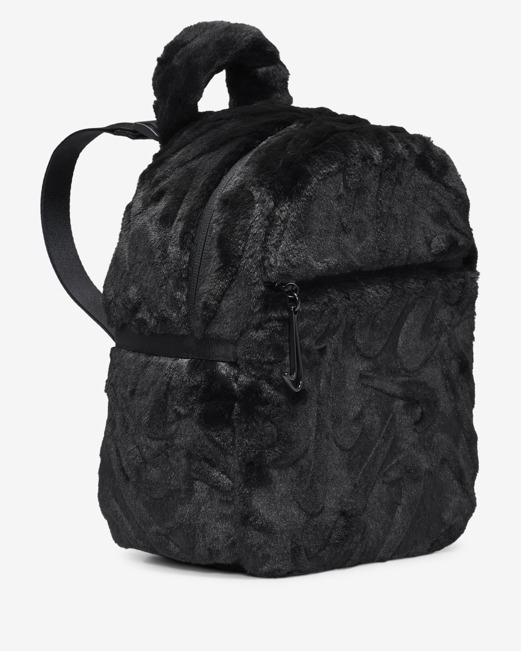 Nike Sportswear Futura Faux Fur Mini Backpack (6L) - Black/Black/Black