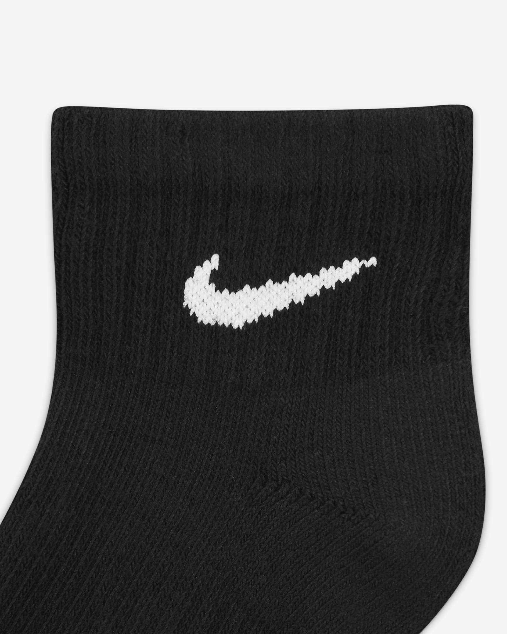 Nike Everyday Older Kids' Cushioned Ankle Socks (3 Pairs) - Black/White