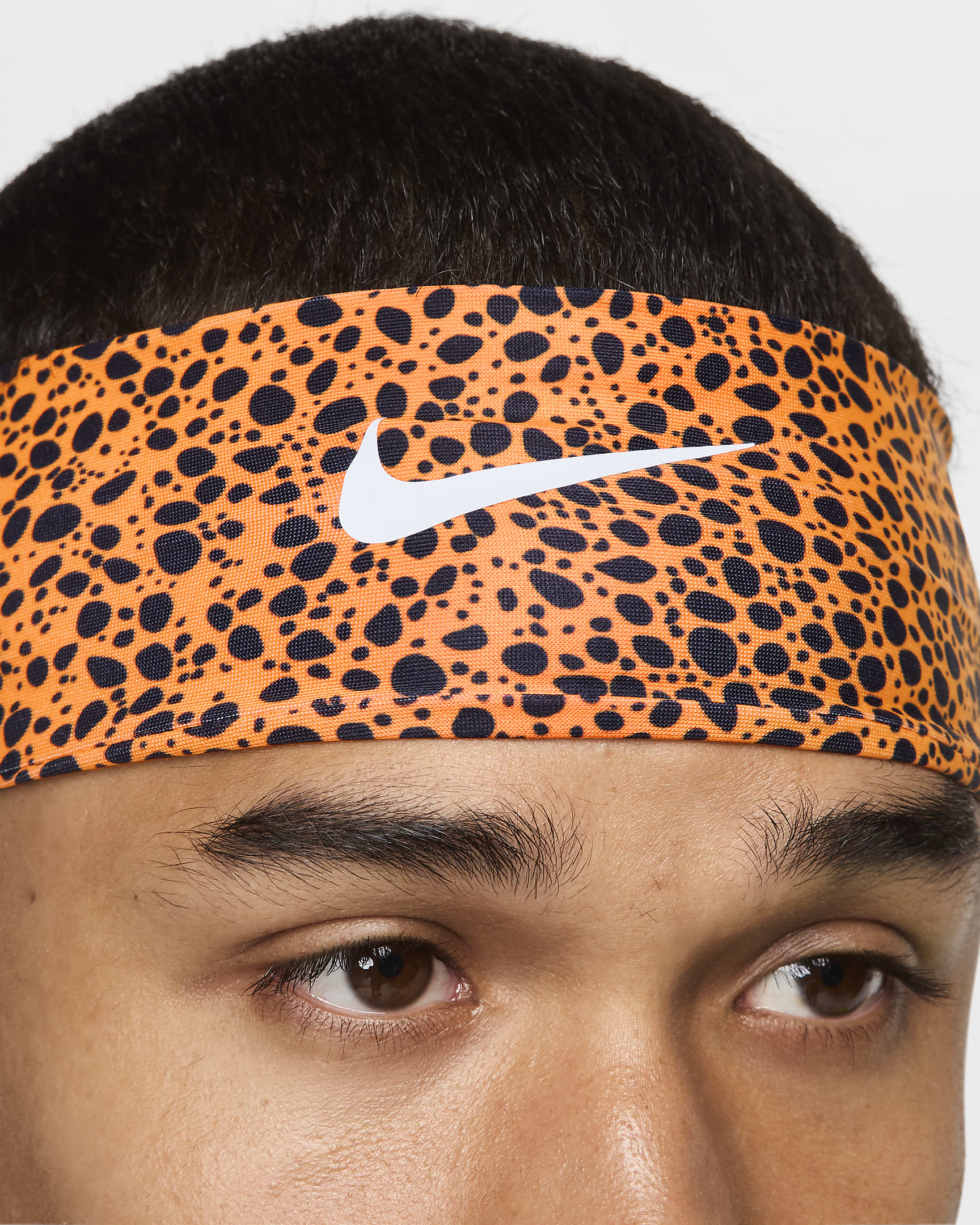 Nike Fury Printed Headband - Total Orange/Dark Obsidian/Football Grey