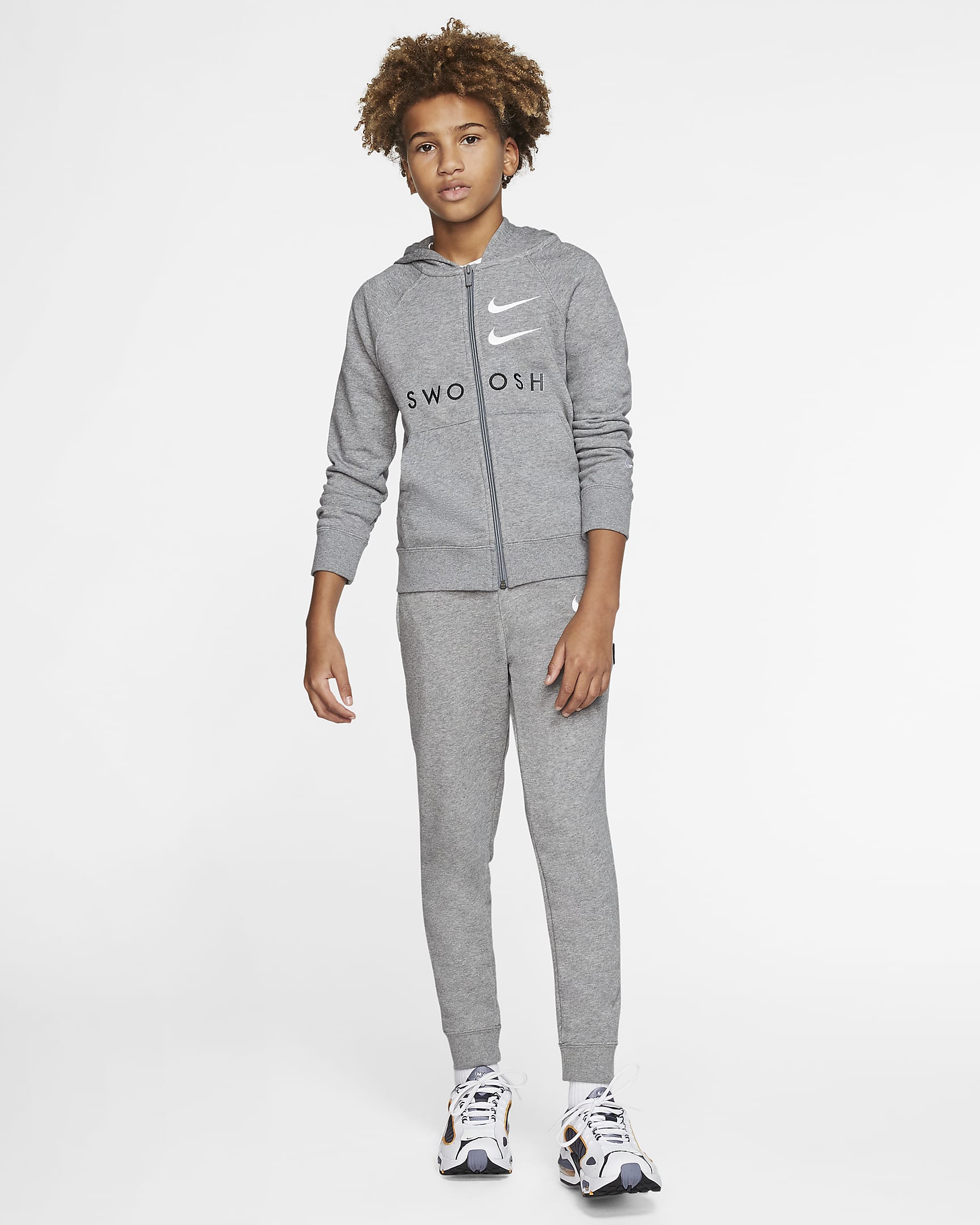 Nike Sportswear Swoosh Older Kids' (Boys') Full-Zip French Terry Hoodie ...