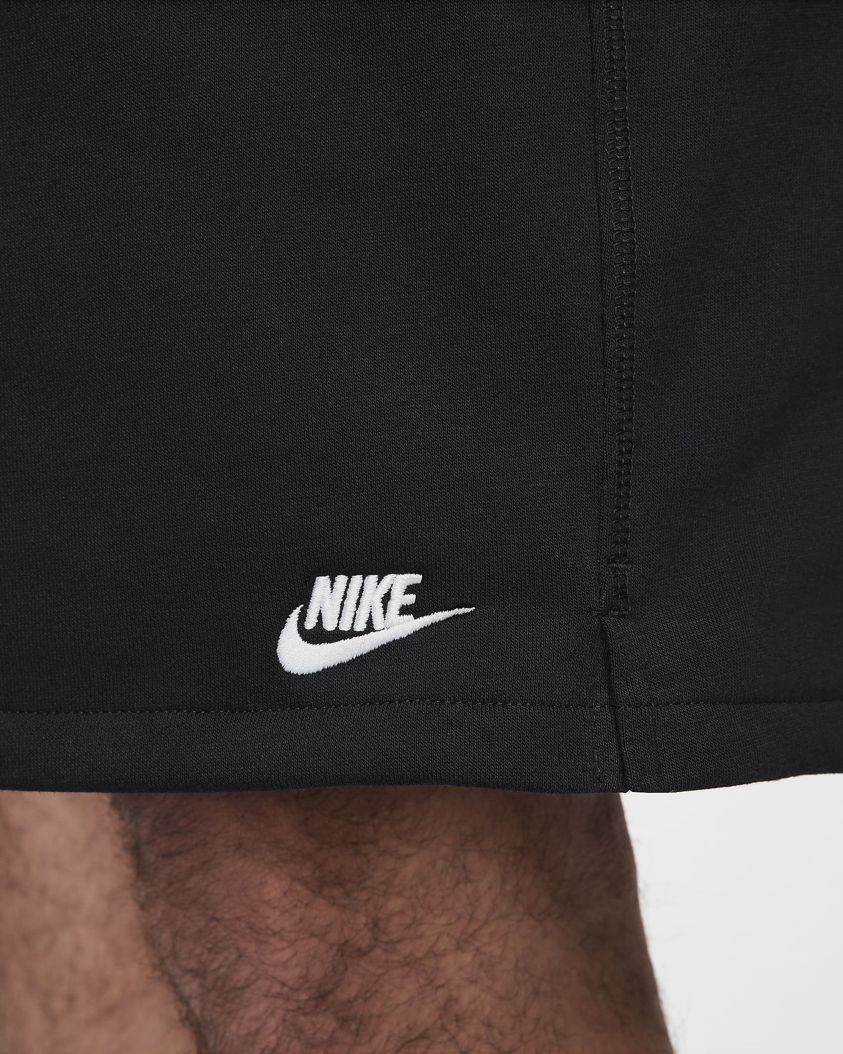 Nike Club Flow-Shorts aus French Terry für Herren - Schwarz/Schwarz/Weiß