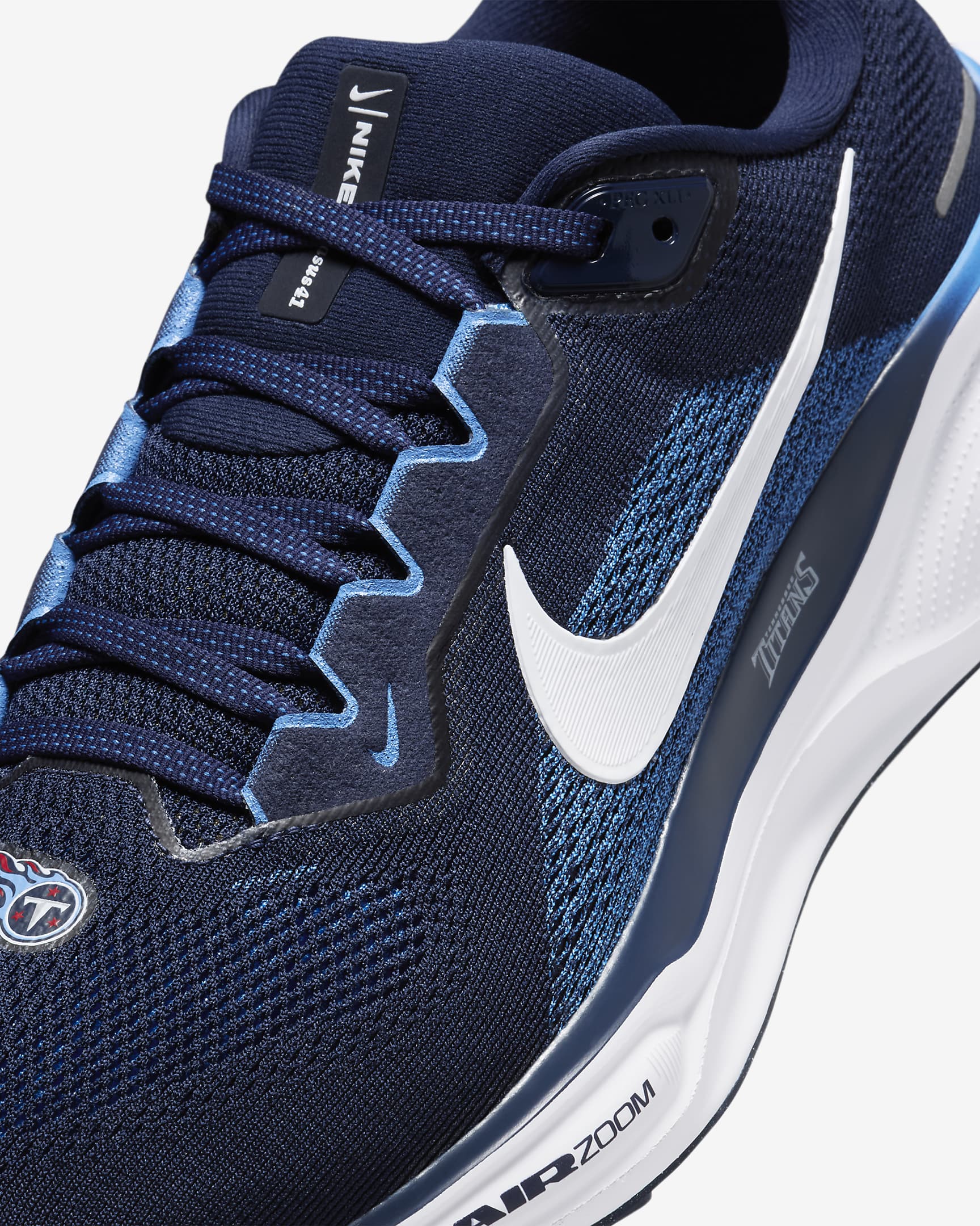 Nike Pegasus 41 NFL Tennessee Titans Men's Road Running Shoes - College Navy/White/Coast/White