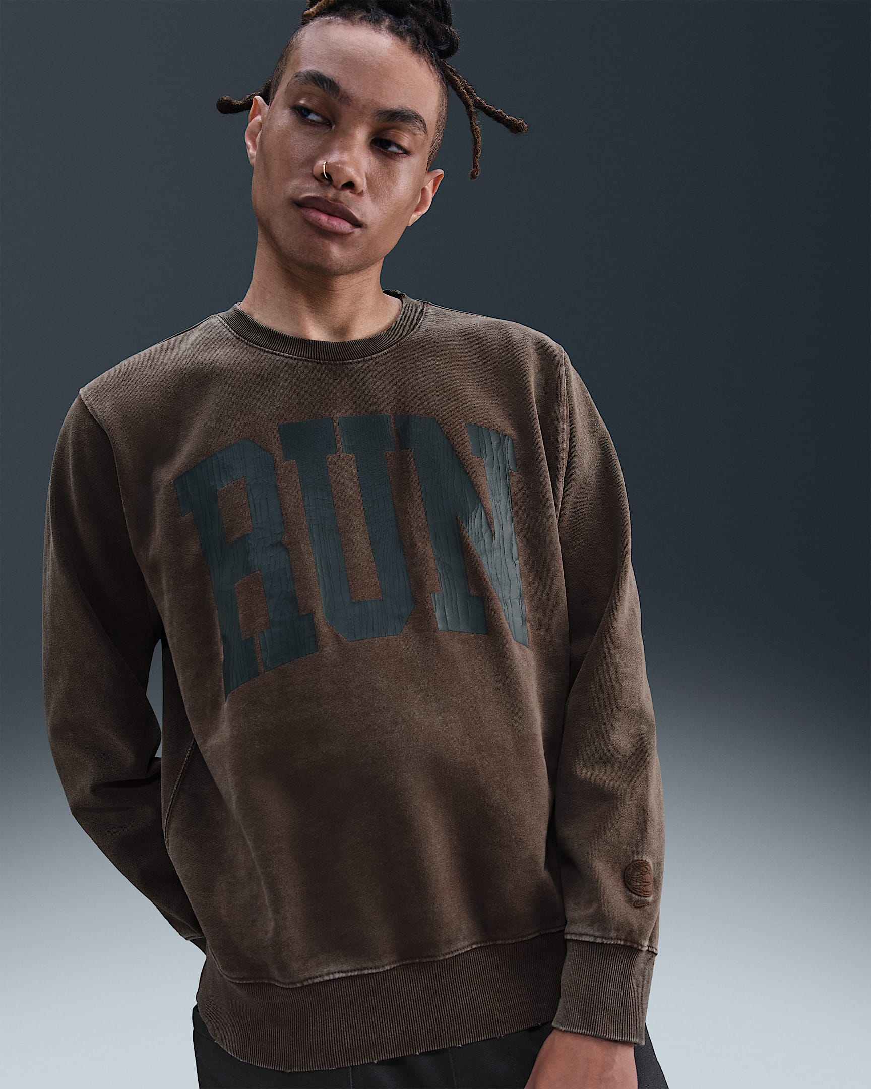 Nike Sportswear Men's French Terry Crew - Baroque Brown