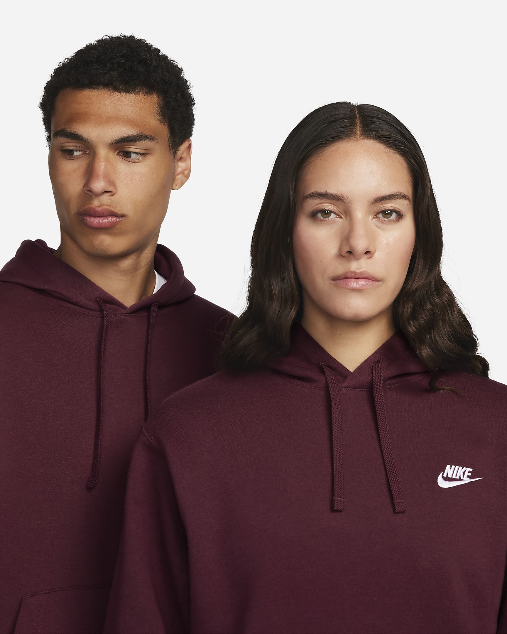 Sudadera con gorro sin cierre Nike Sportswear Club Fleece - Castaña noche/Castaña noche/Blanco