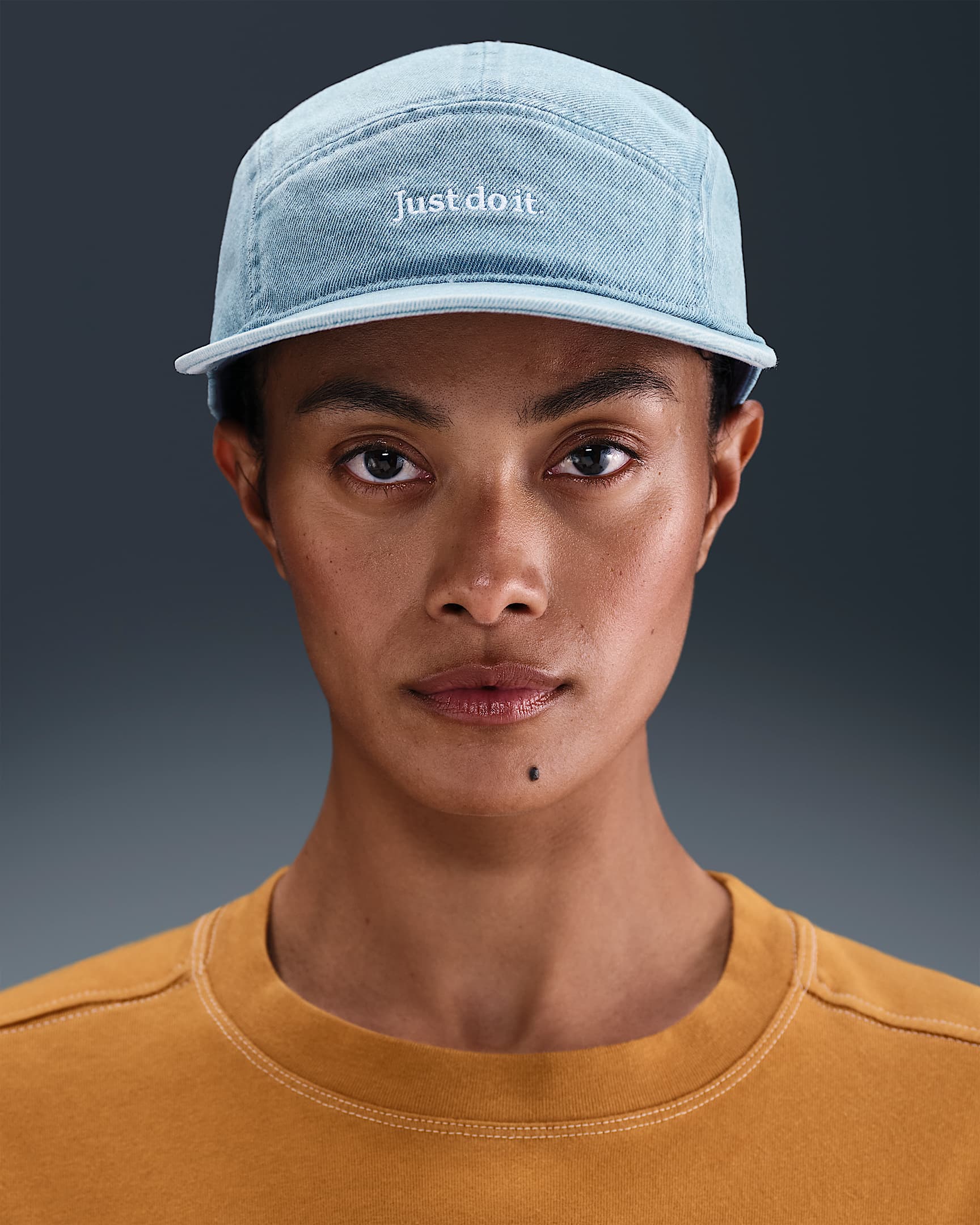 Nike Fly unstrukturierte Denim-Cap - Aegean Storm/Thunder Blue/Weiß