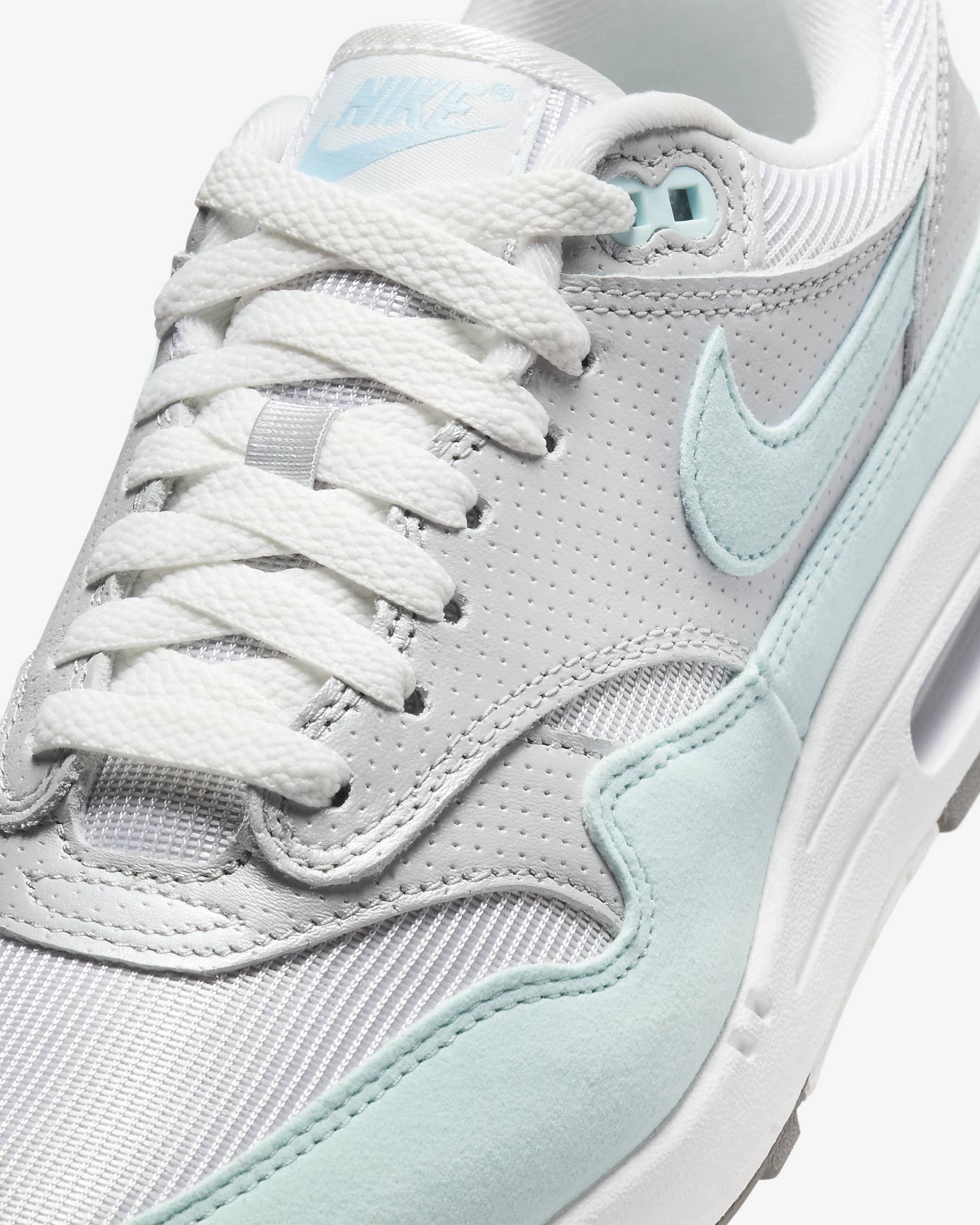 Nike Air Max 1 '87 damesko - Metallic Platinum/Flat Pewter/Summit White/Glacier Blue