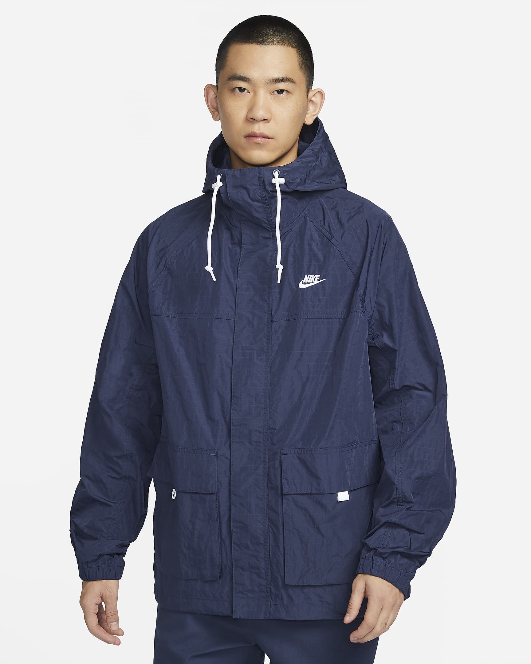 Nike Club Men's Bowline Jacket - Midnight Navy/White