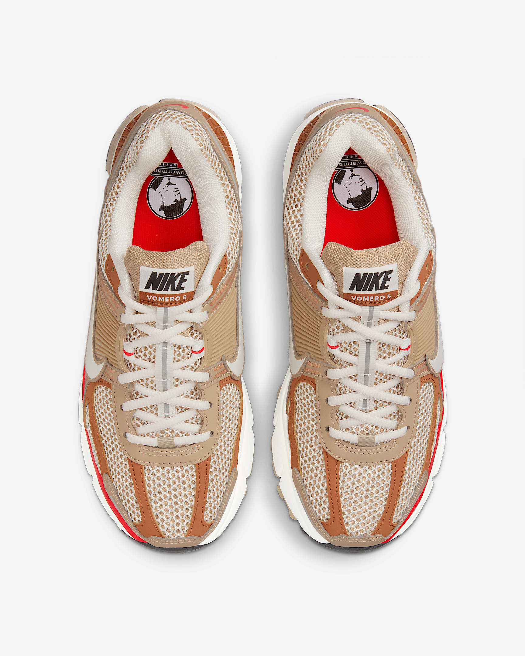 Nike Zoom Vomero 5 Women's Shoes - Khaki/Fire Red/Sail/Phantom
