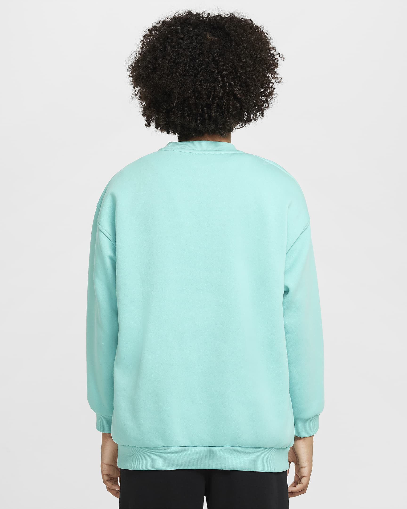 Nike Sportswear Club Fleece Big Kids' Oversized Sweatshirt - Green Frost/White