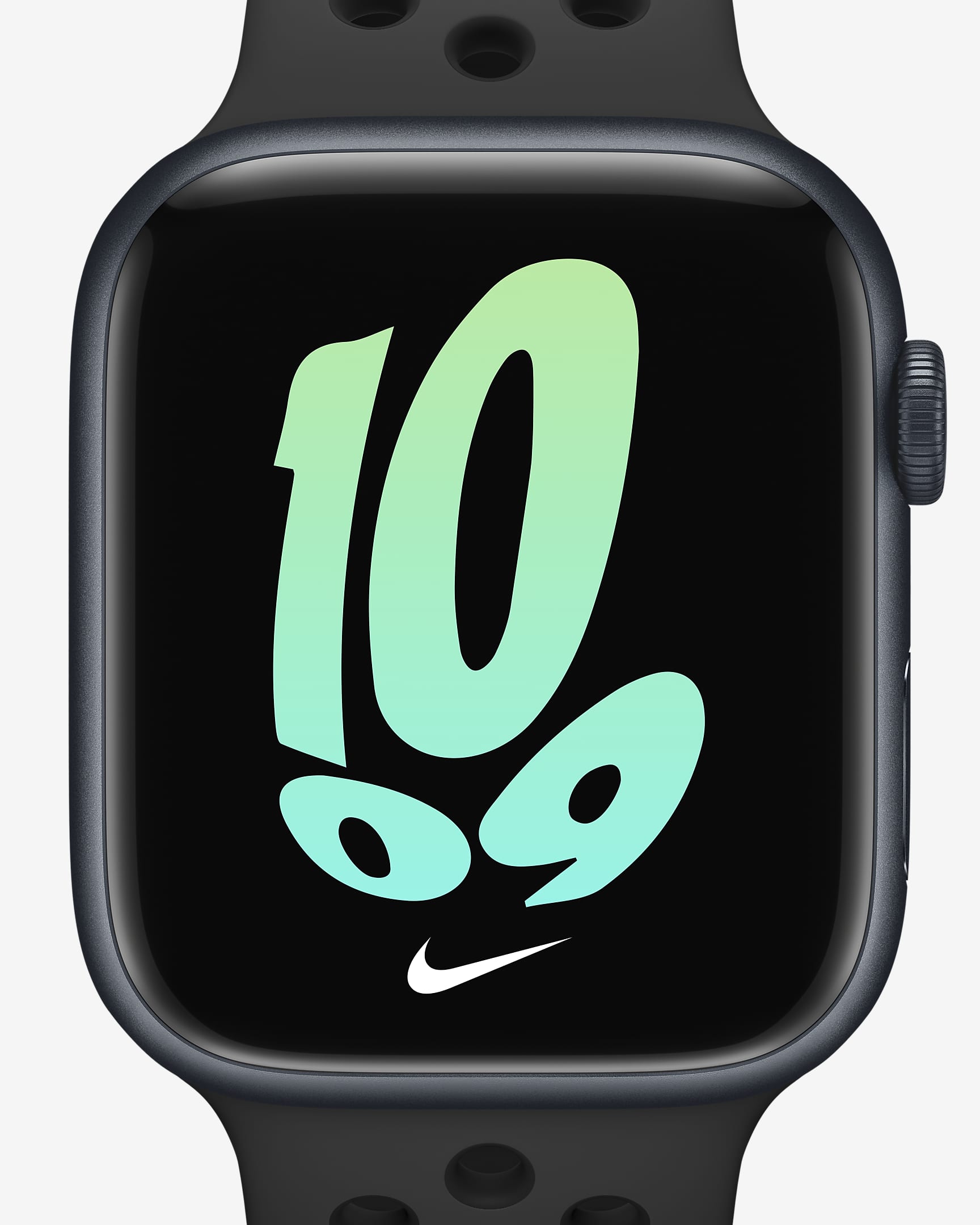 Apple Watch Series 7 (GPS + Mobilfunk) mit Nike Sportarmband 45-mm-Aluminiumgehäuse in Midnight - Anthracite/Schwarz/Schwarz