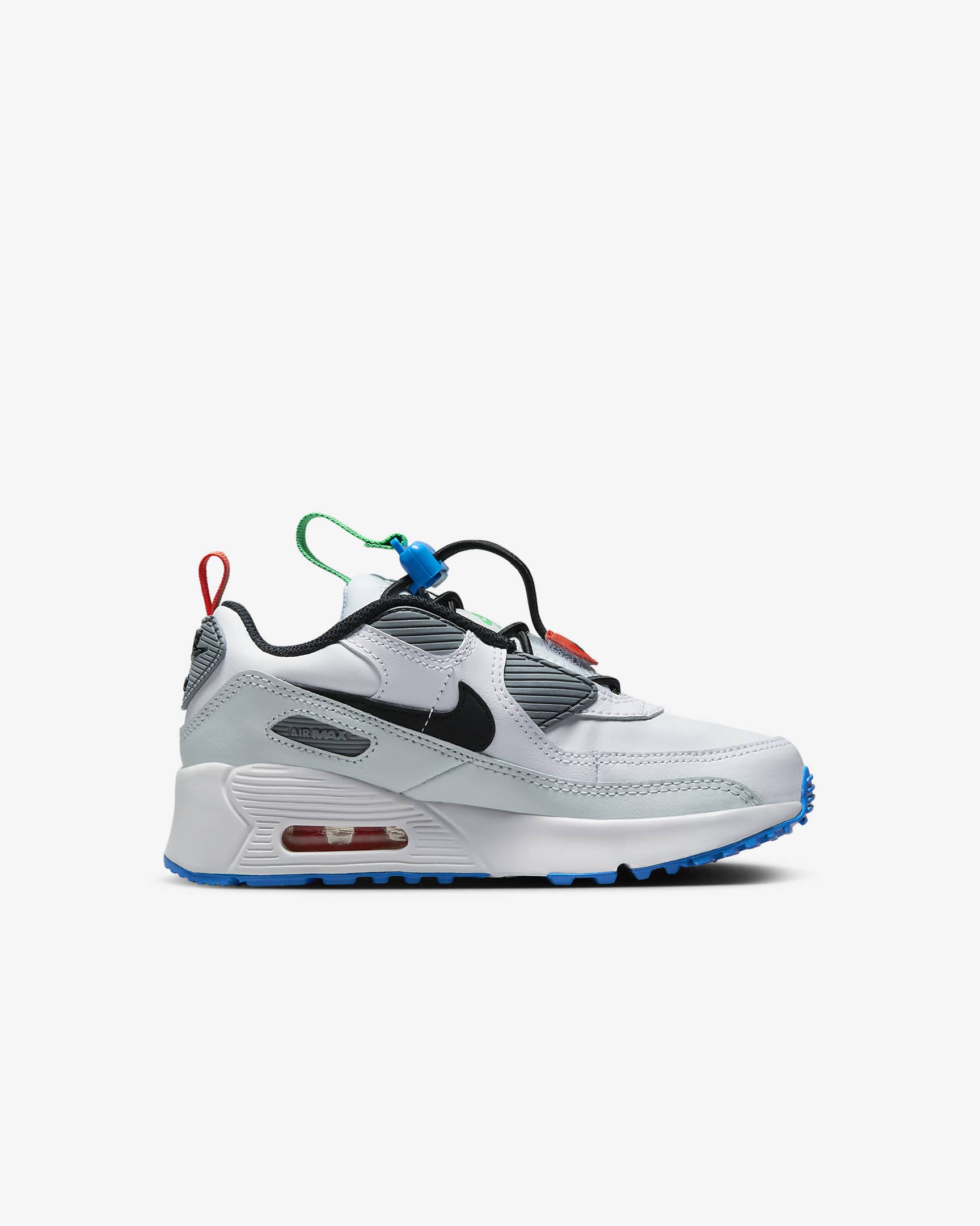 Nike Air Max 90 Toggle Younger Kids' Shoes - White/Pure Platinum/Stadium Green/Black