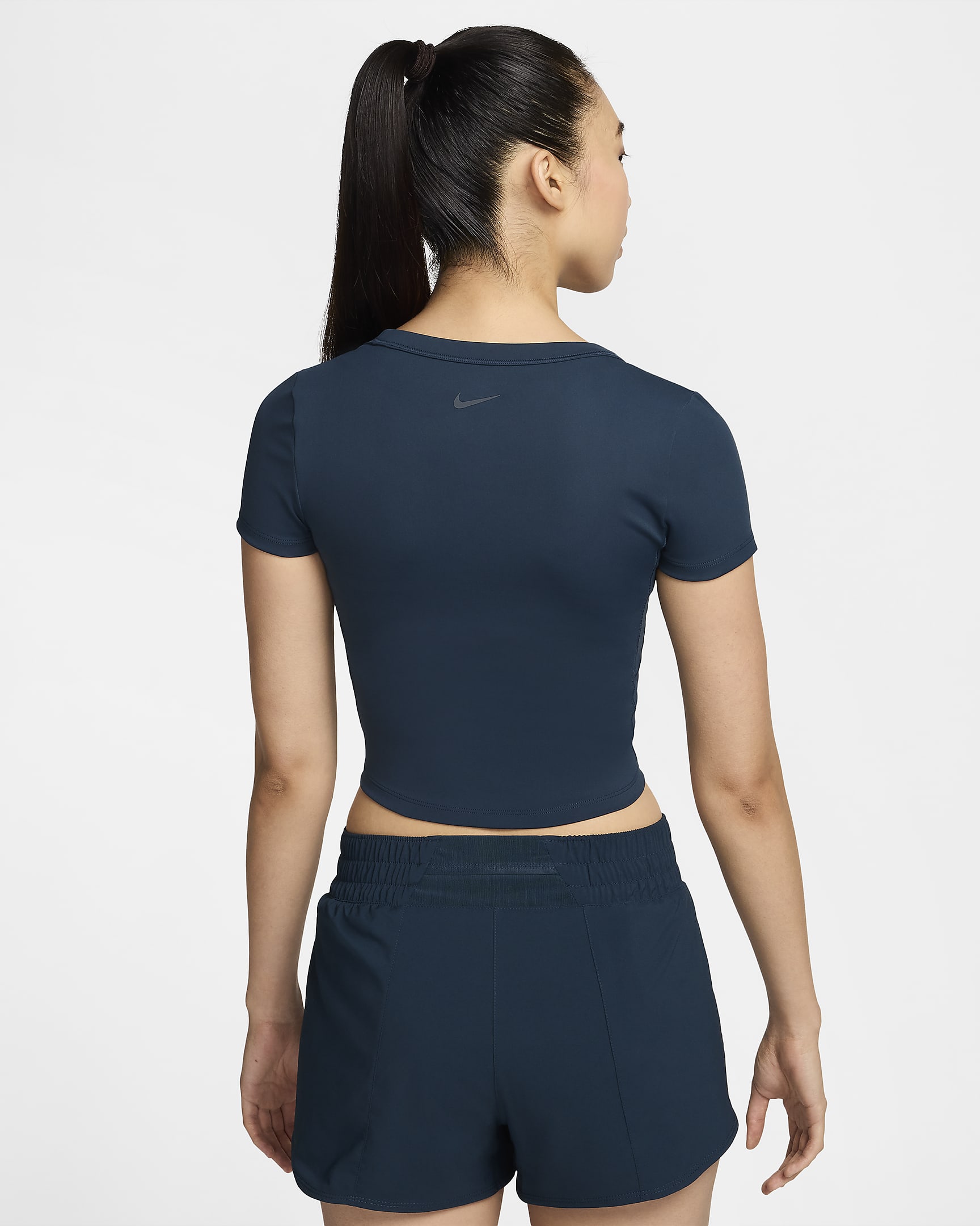 Nike One Fitted Women's Dri-FIT Short-Sleeve Cropped Top - Armoury Navy/Black