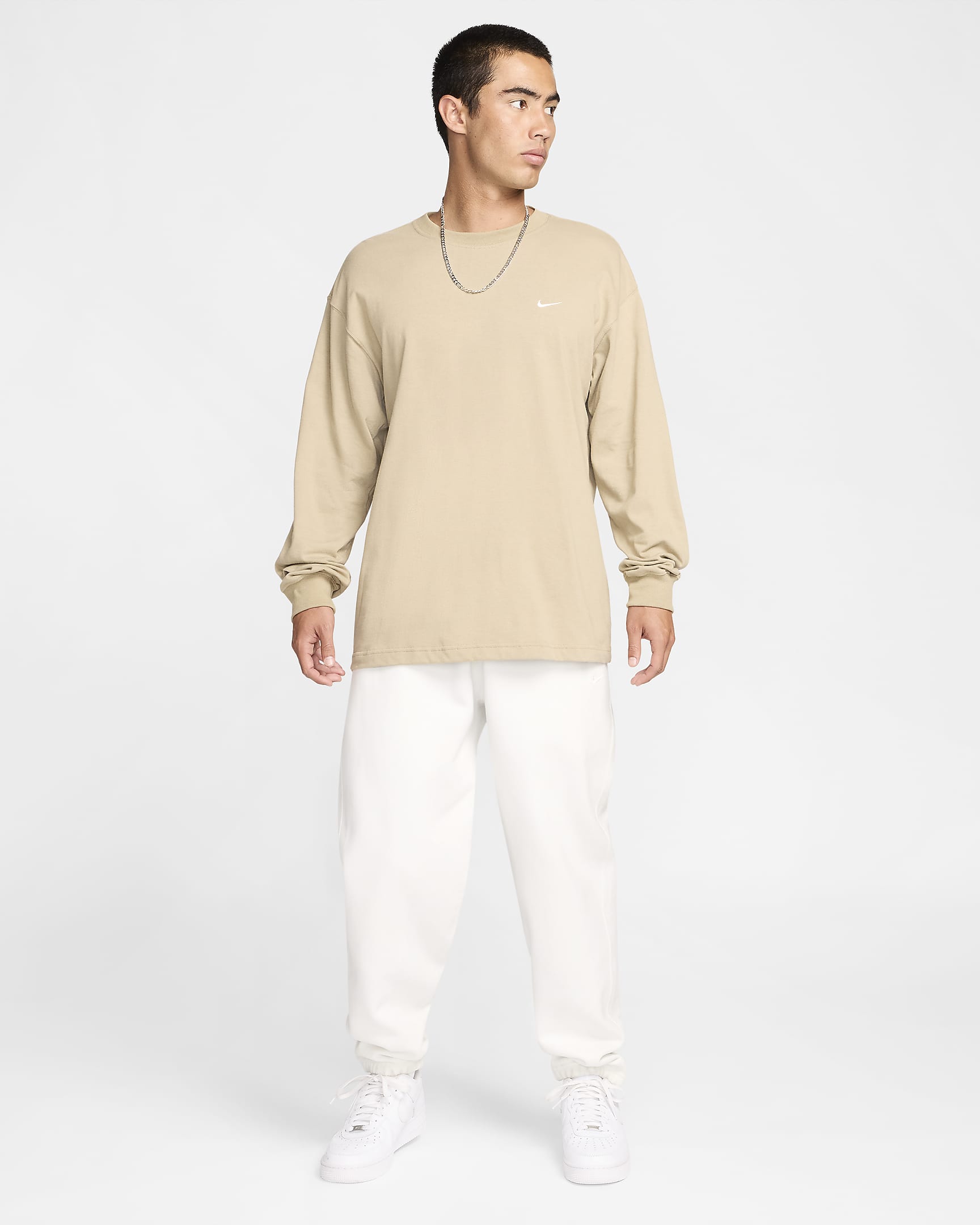 Nike "Made in USA" Men's Long-Sleeve T-Shirt - Khaki/White