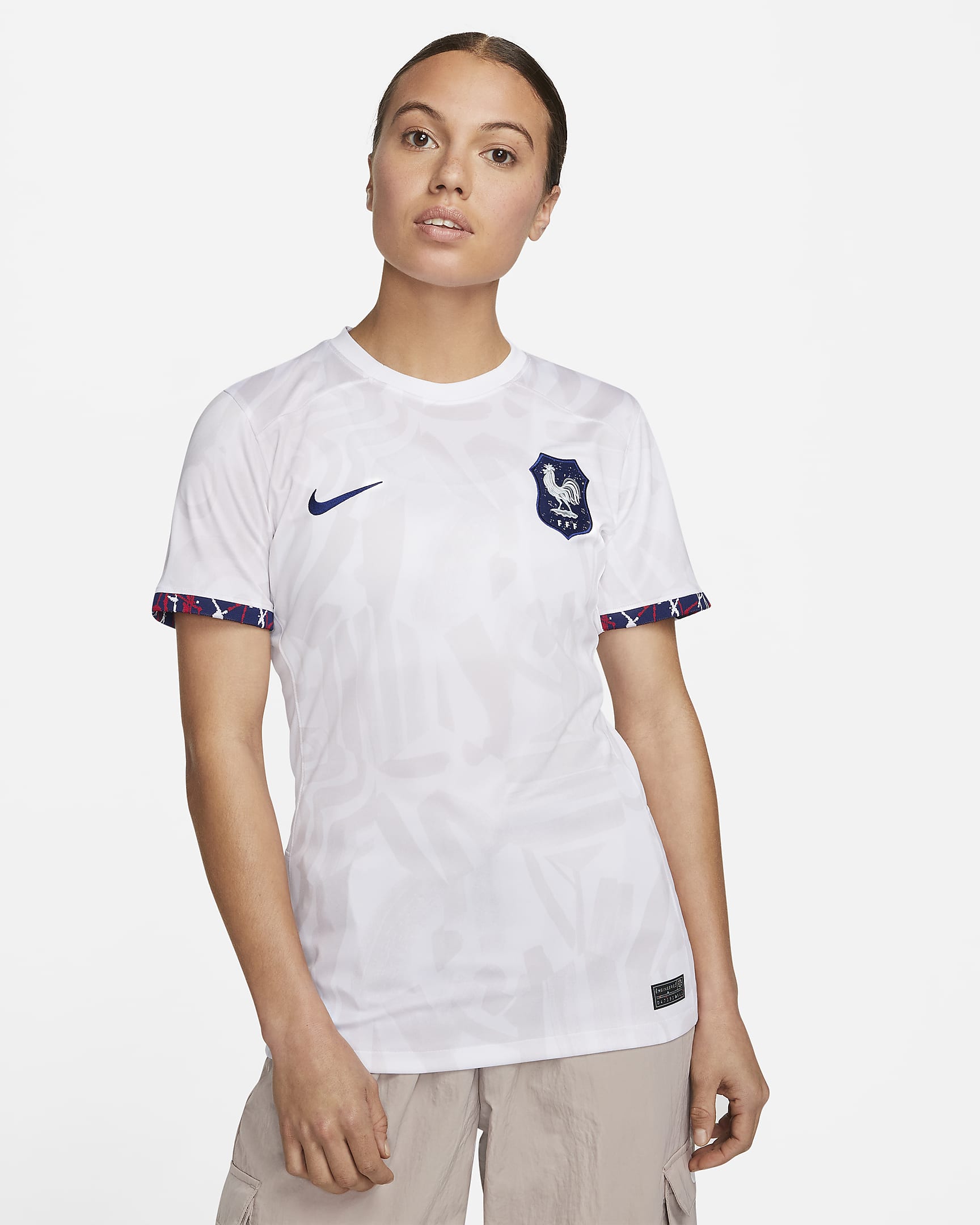 France Women Nike Home Stadium Shirt 2023-24 - Womens with Karchaoui 7  printing