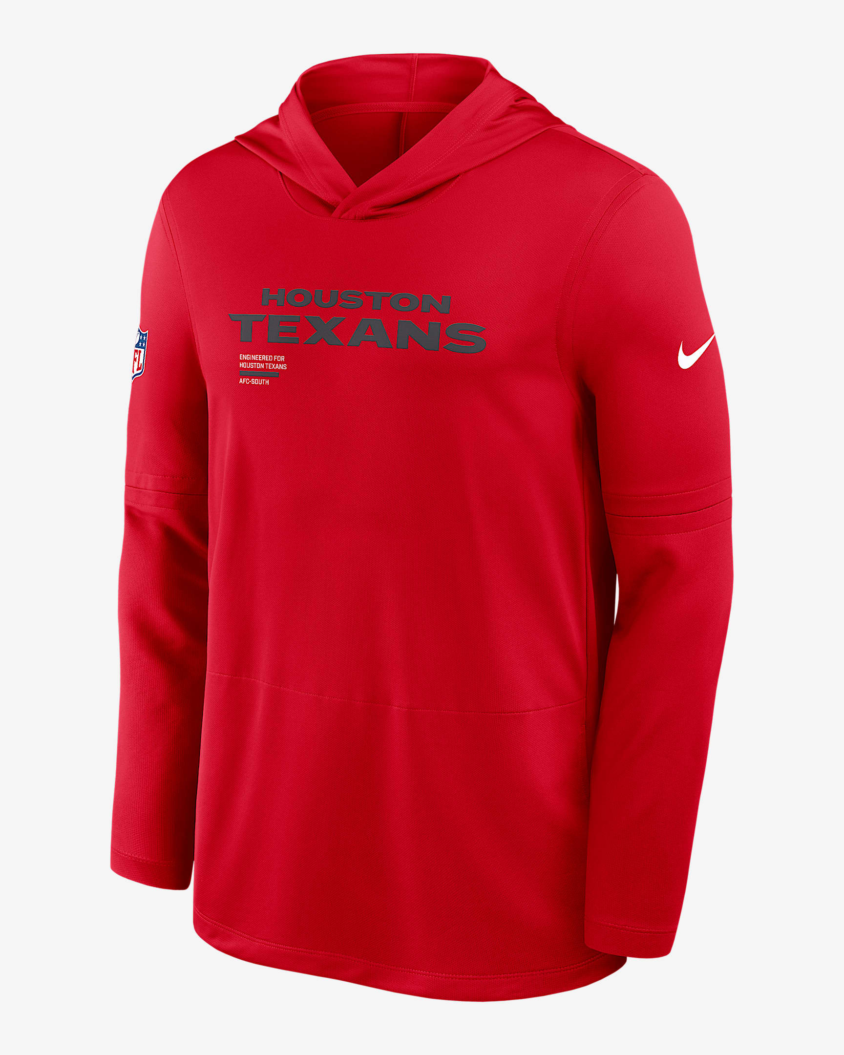 Houston Texans Pure Fury Sideline Men's Nike Dri-FIT NFL Long-Sleeve Hooded Top - Red