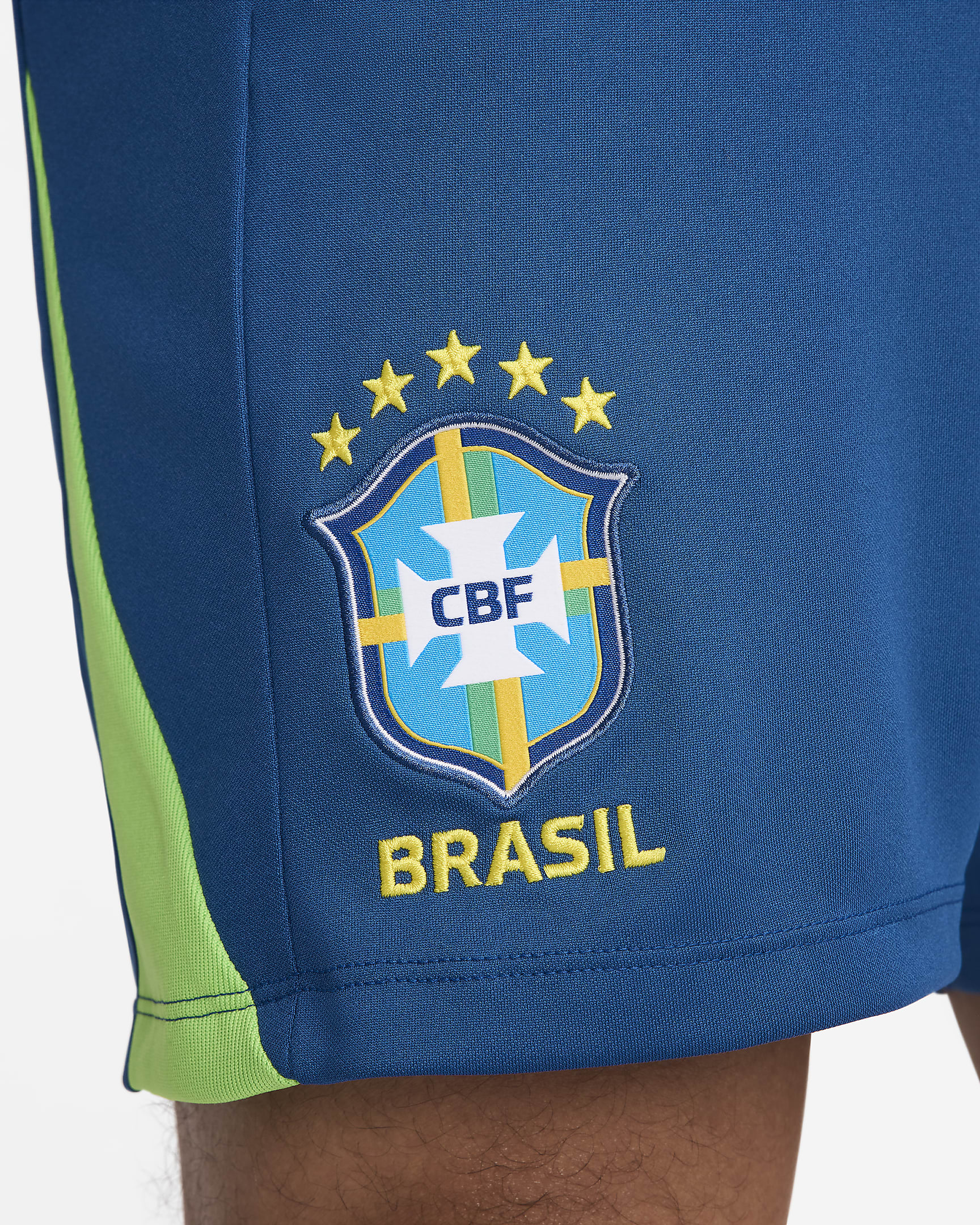 Brazil Academy Pro Men's Nike Dri-FIT Football Knit Shorts - Court Blue/Action Green/Dynamic Yellow