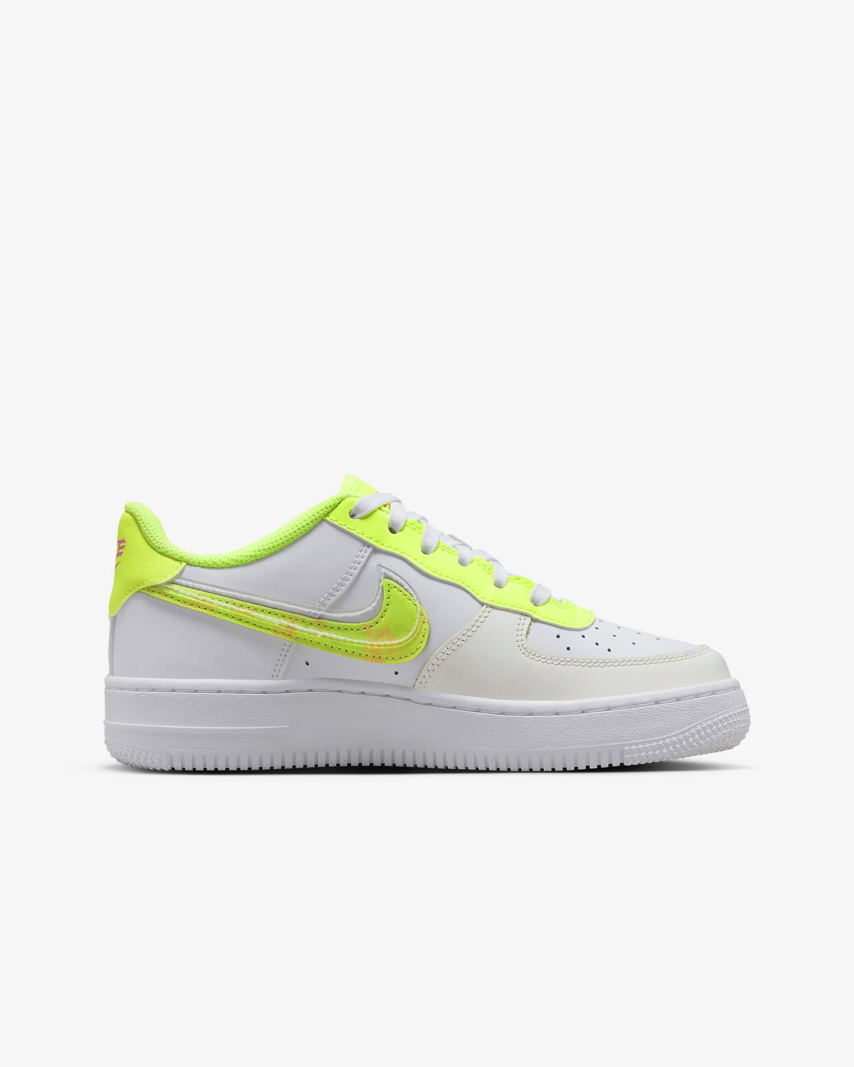 Calzado para niños grandes Nike Air Force 1 LV8 - Blanco/Volt/Rosa resplandor/Multicolor