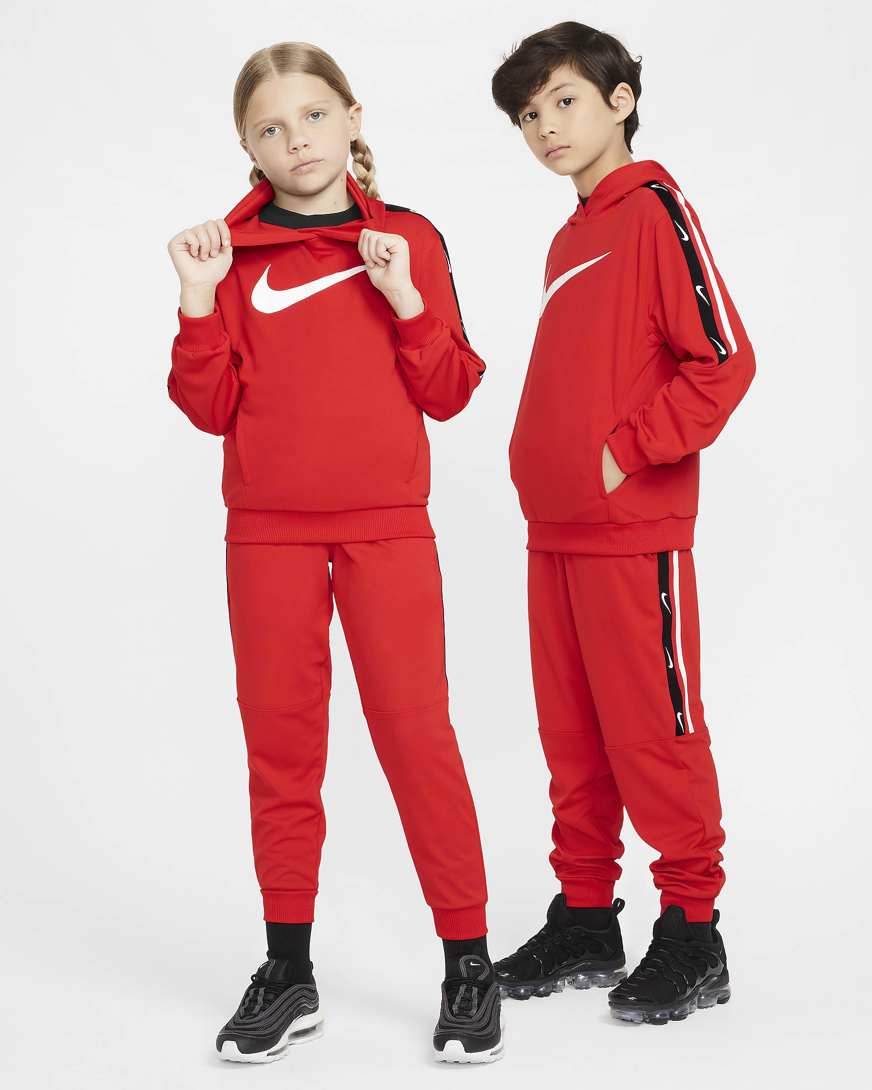 Sudadera con gorro sin cierre de tejido Knit para niños talla grande Nike Sportswear Club - Rojo universitario