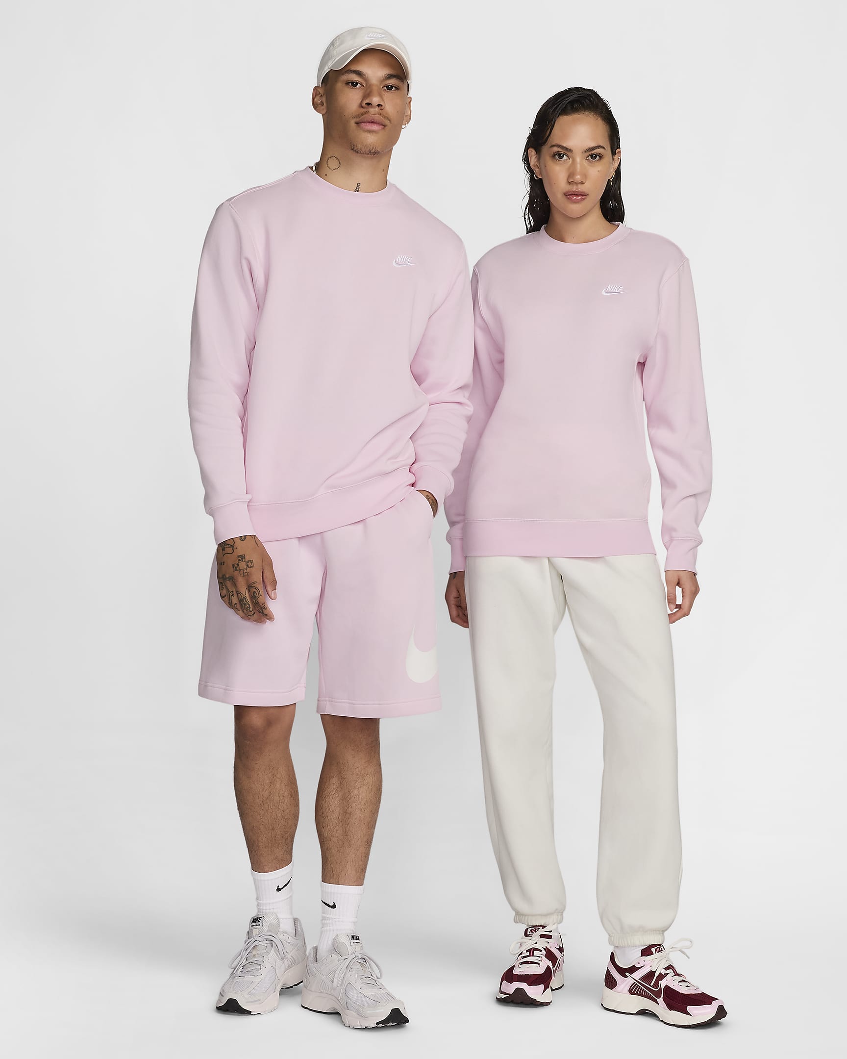 Nike Sportswear Club Fleece Men's Crew - Pink Foam/White