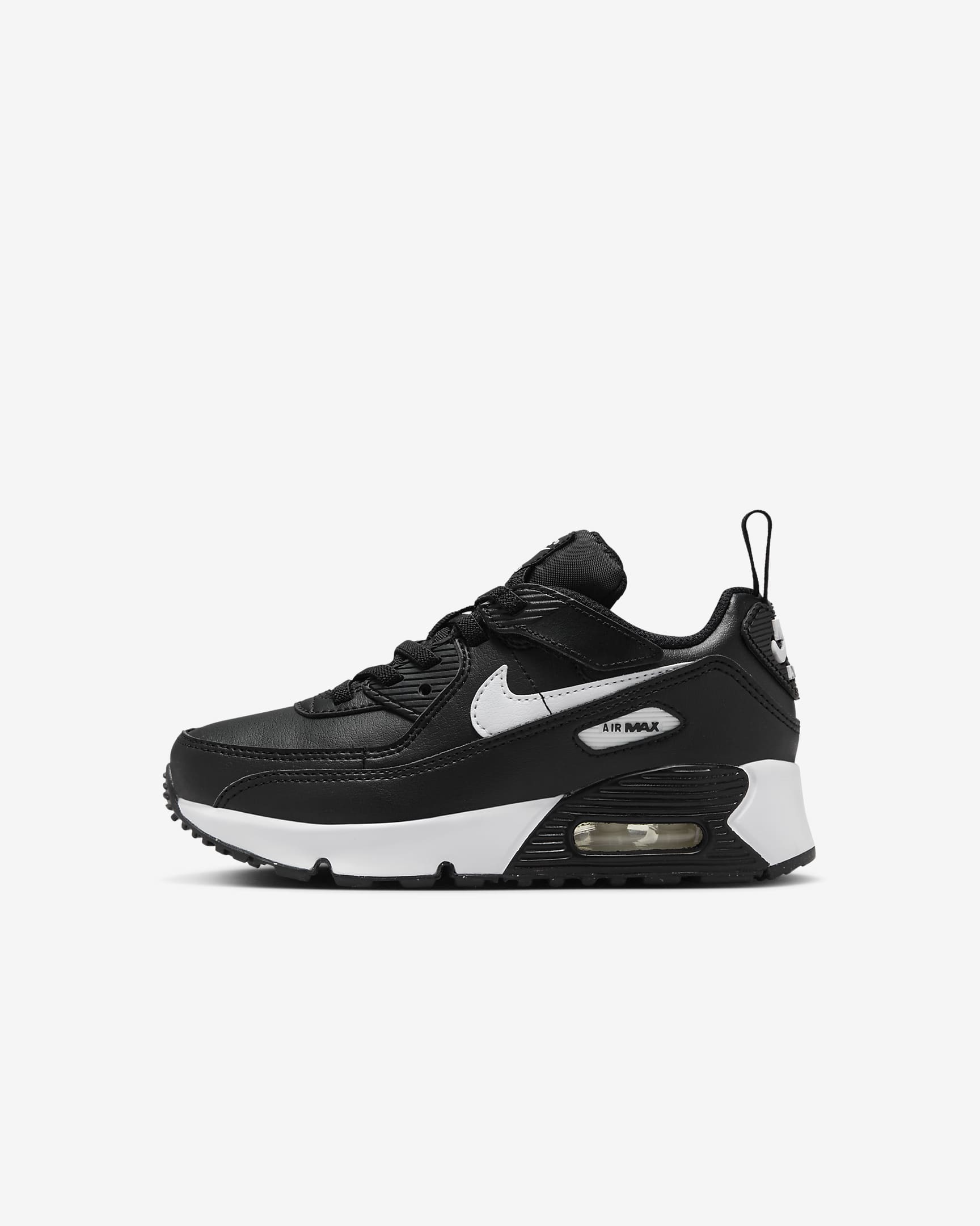 Tenis para niños de preescolar Nike Air Max 90 EasyOn - Negro/Negro/Blanco