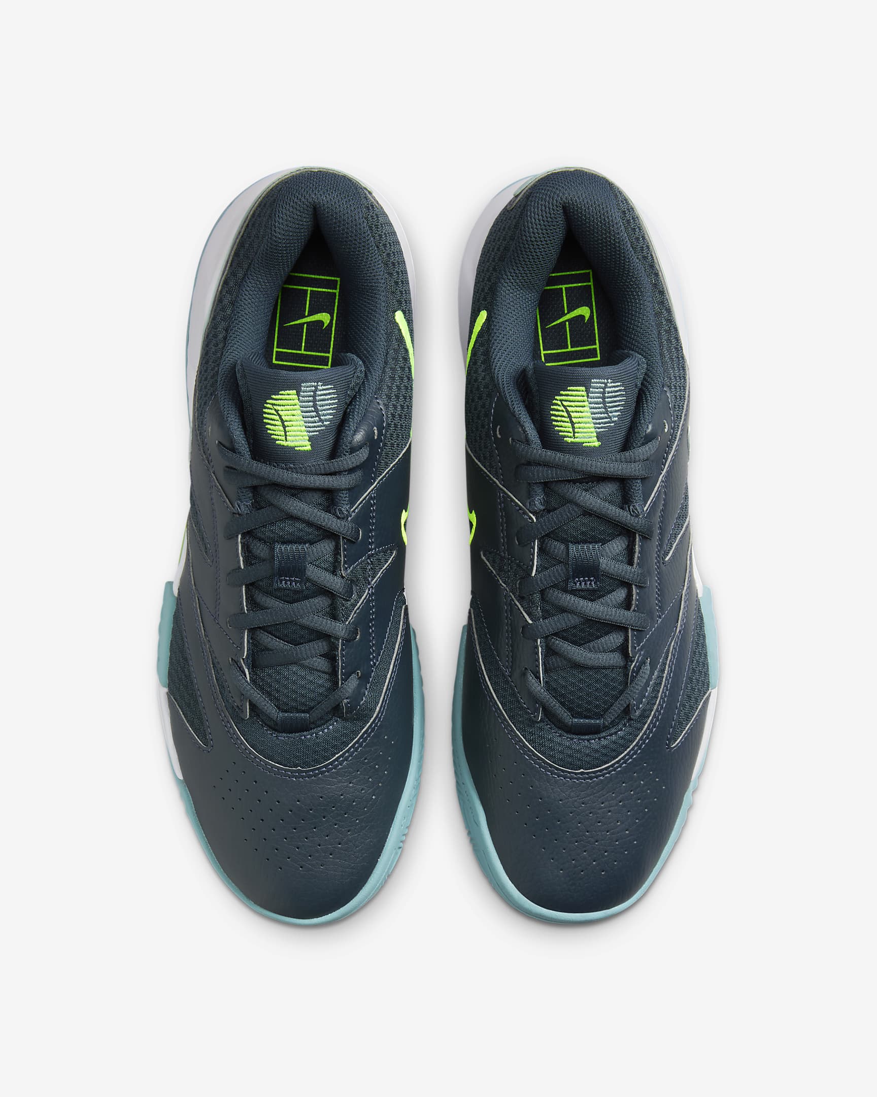 NikeCourt Lite 4 Herren-Tennisschuh für Sandplätze - Armory Navy/Volt/Denim Turquoise