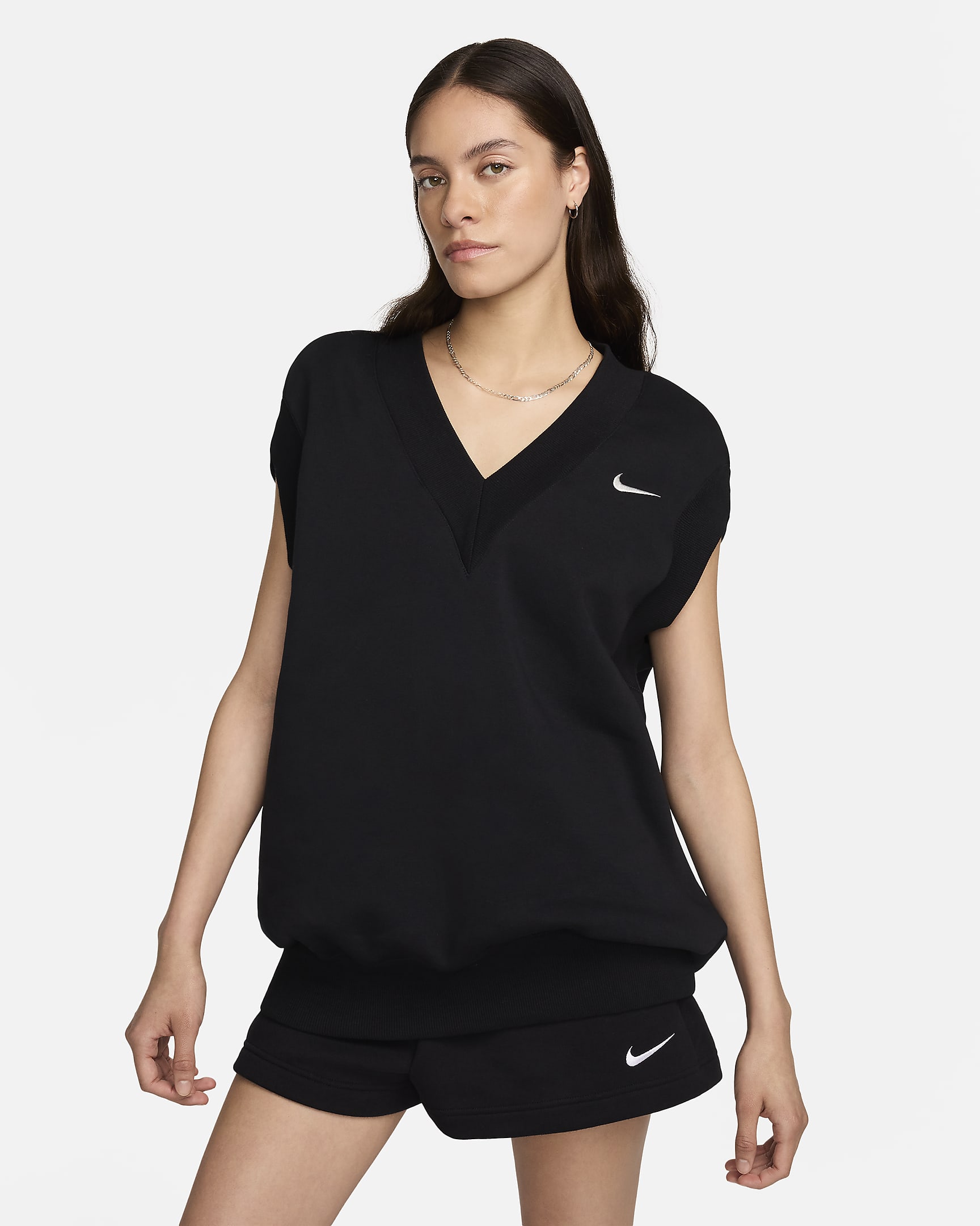 Nike Sportswear Phoenix Fleece Women's Oversized Gilet - Black/Sail