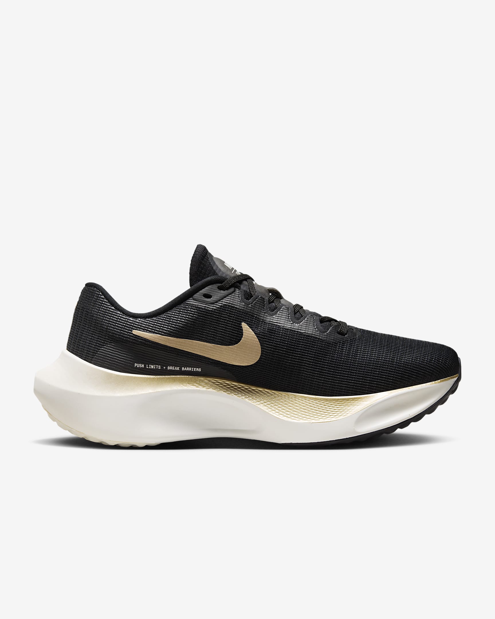 Tenis de correr en pavimento para hombre Nike Zoom Fly 5 - Negro/Vela/Oro metalizado con textura