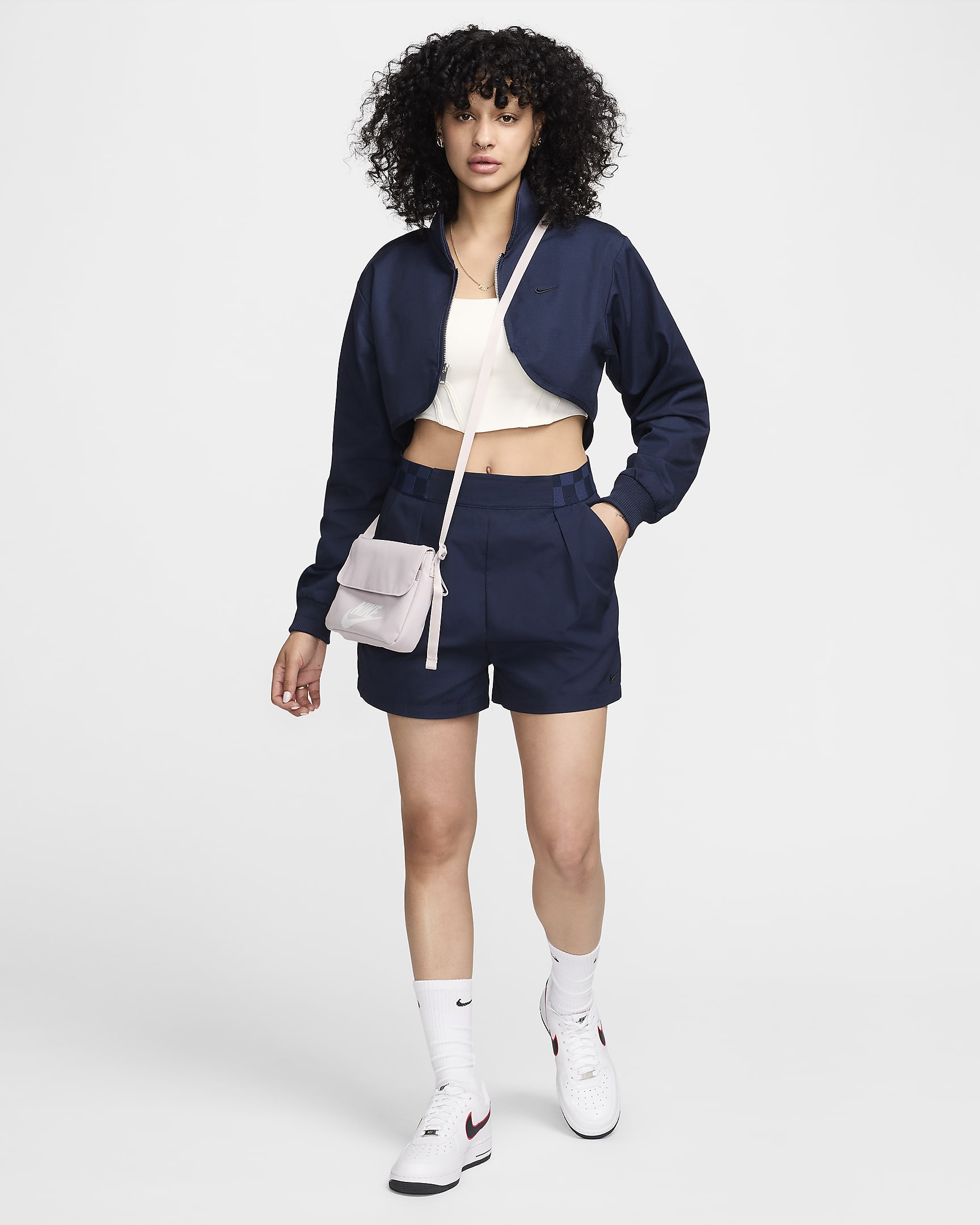 Nike Sportswear Collection Women's High-Waisted 7.5cm (approx.) Trouser Shorts - Obsidian/Black