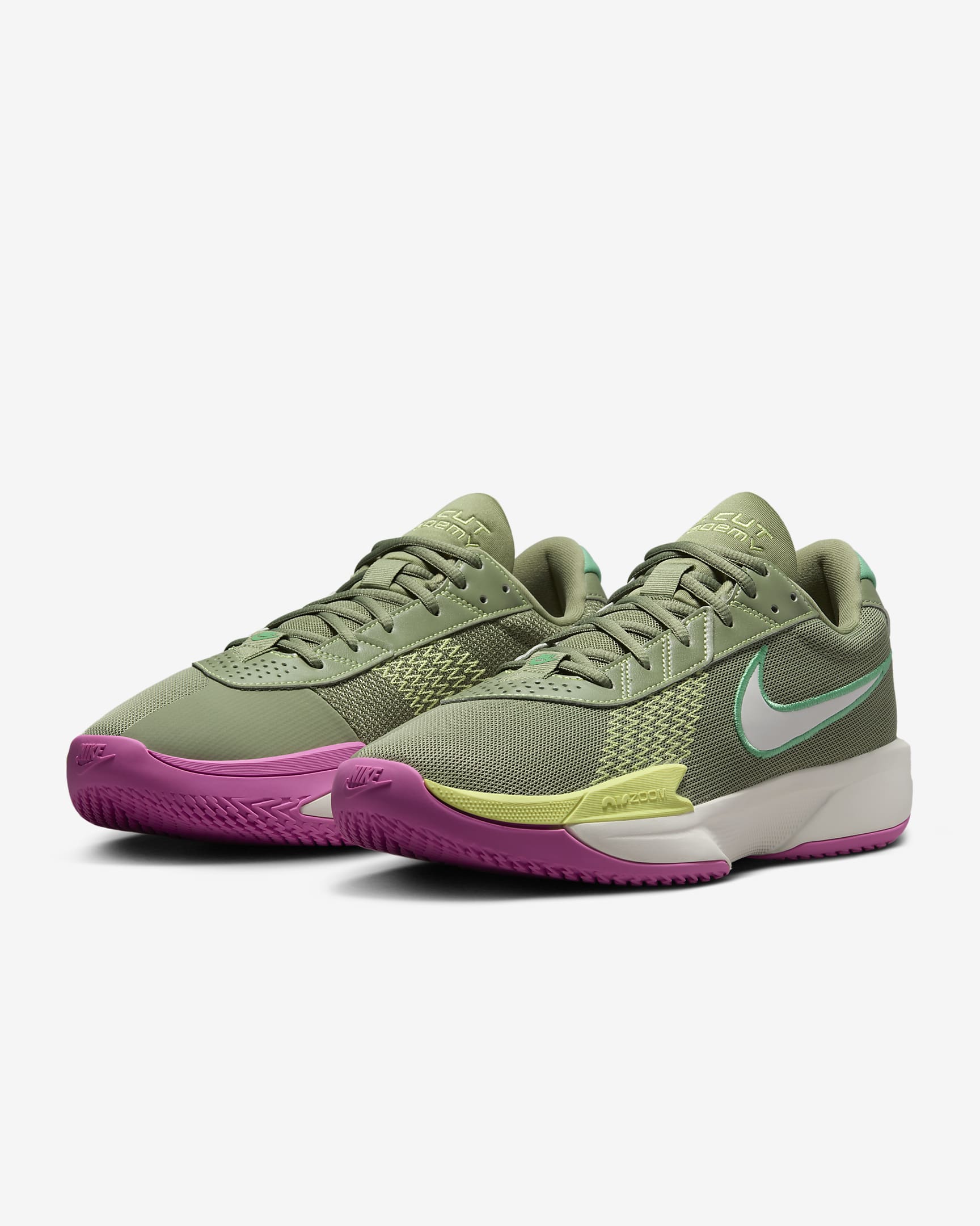 Nike G.T. Cut Academy basketbalschoenen - Oil Green/Spring Green/Light Lemon Twist/Sail